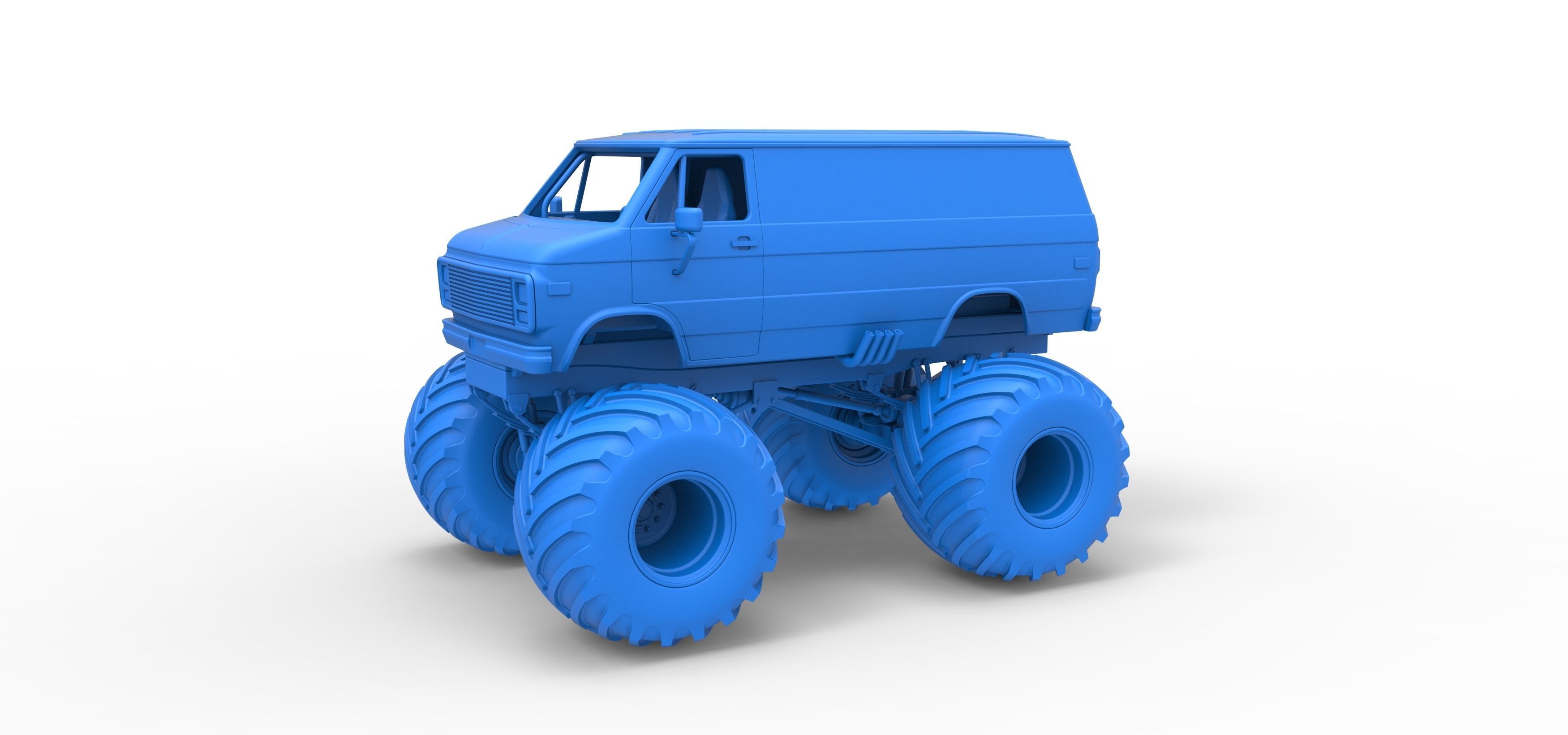Monster Truck Van Scale 1 to 25 3D print model_18