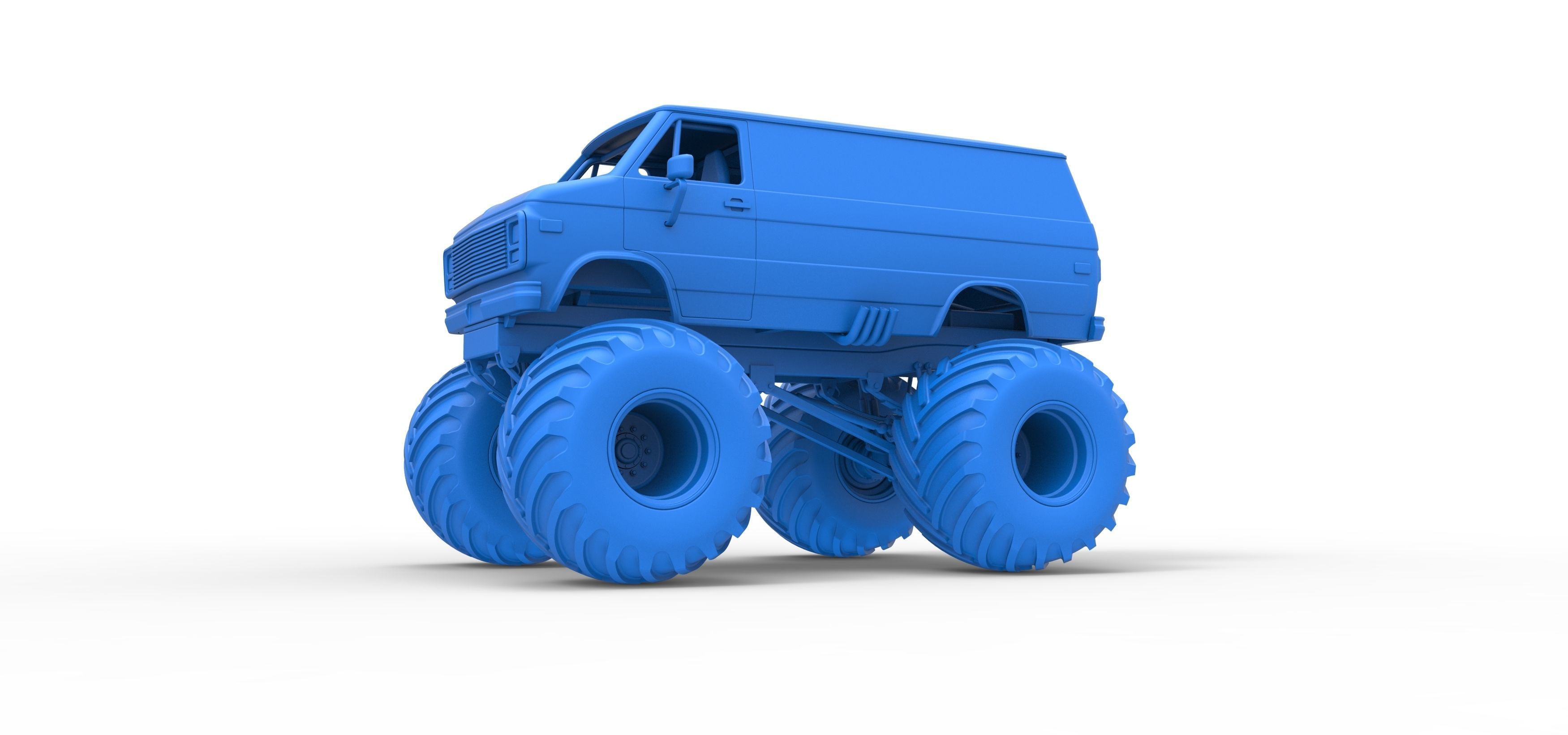 Monster Truck Van Scale 1 to 25 3D print model_19