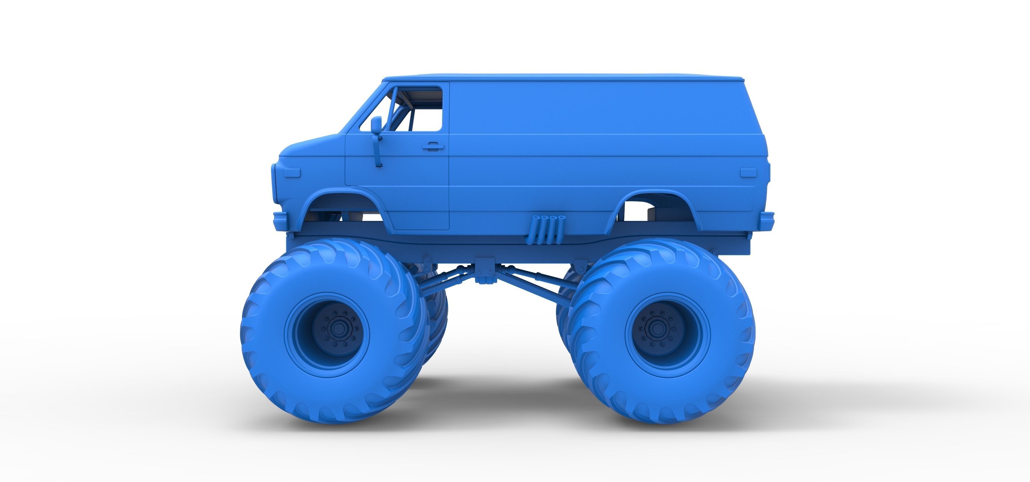Monster Truck Van Scale 1 to 25 3D print model_26