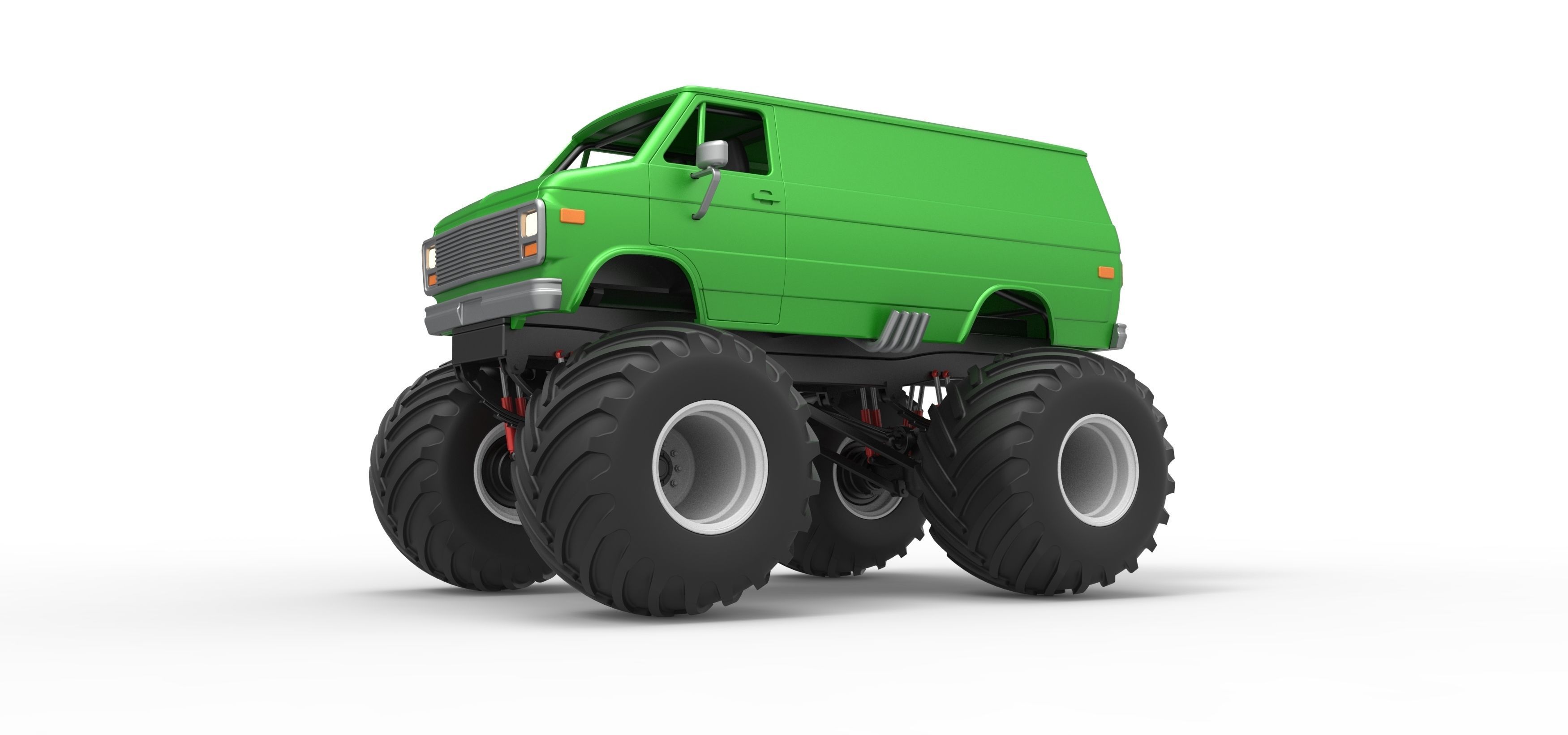 Monster Truck Van Scale 1 to 25 3D print model_2