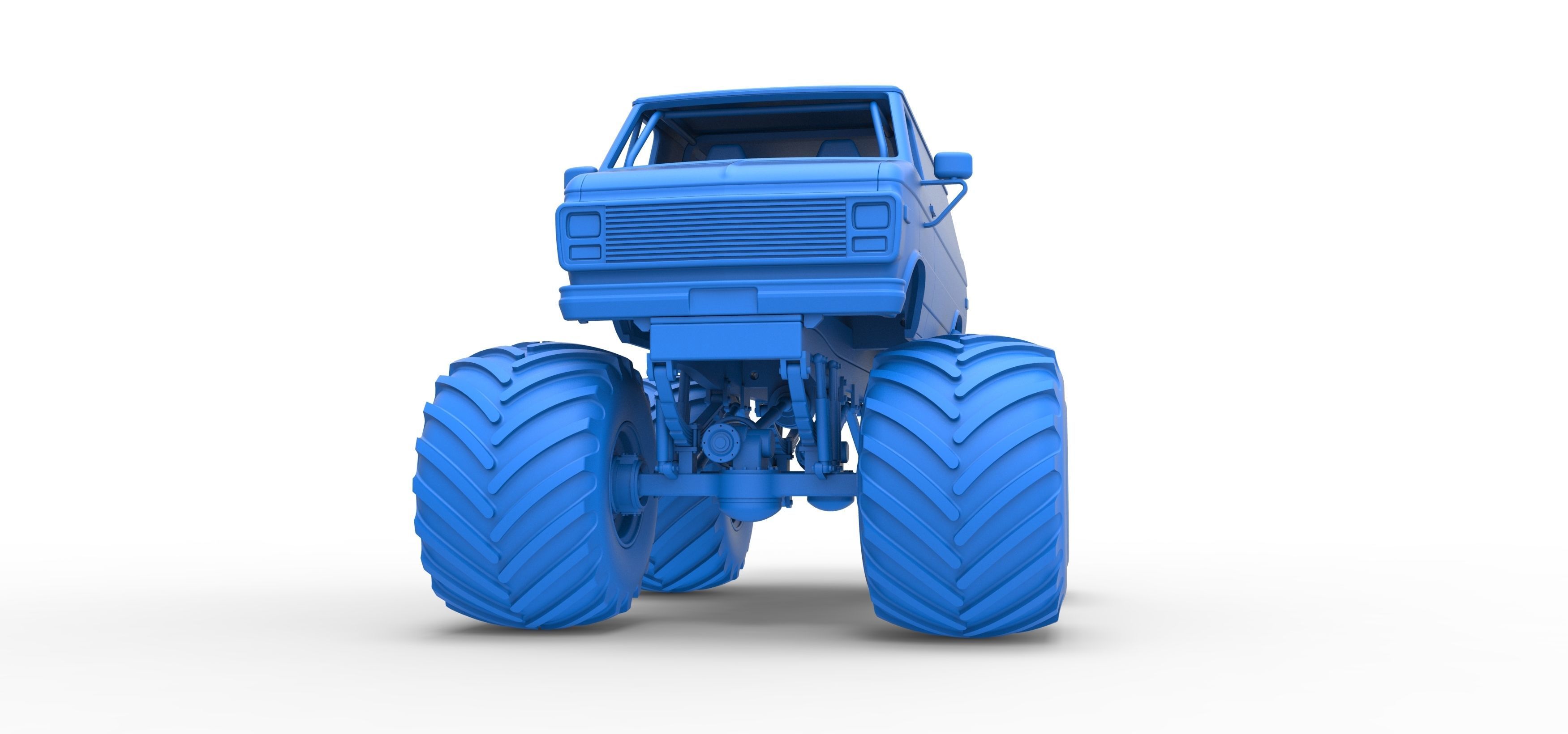 Monster Truck Van Scale 1 to 25 3D print model_23