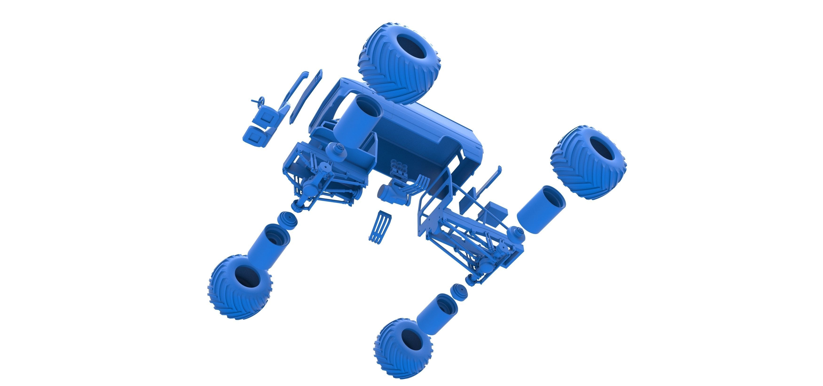 Monster Truck Van Scale 1 to 25 3D print model_37