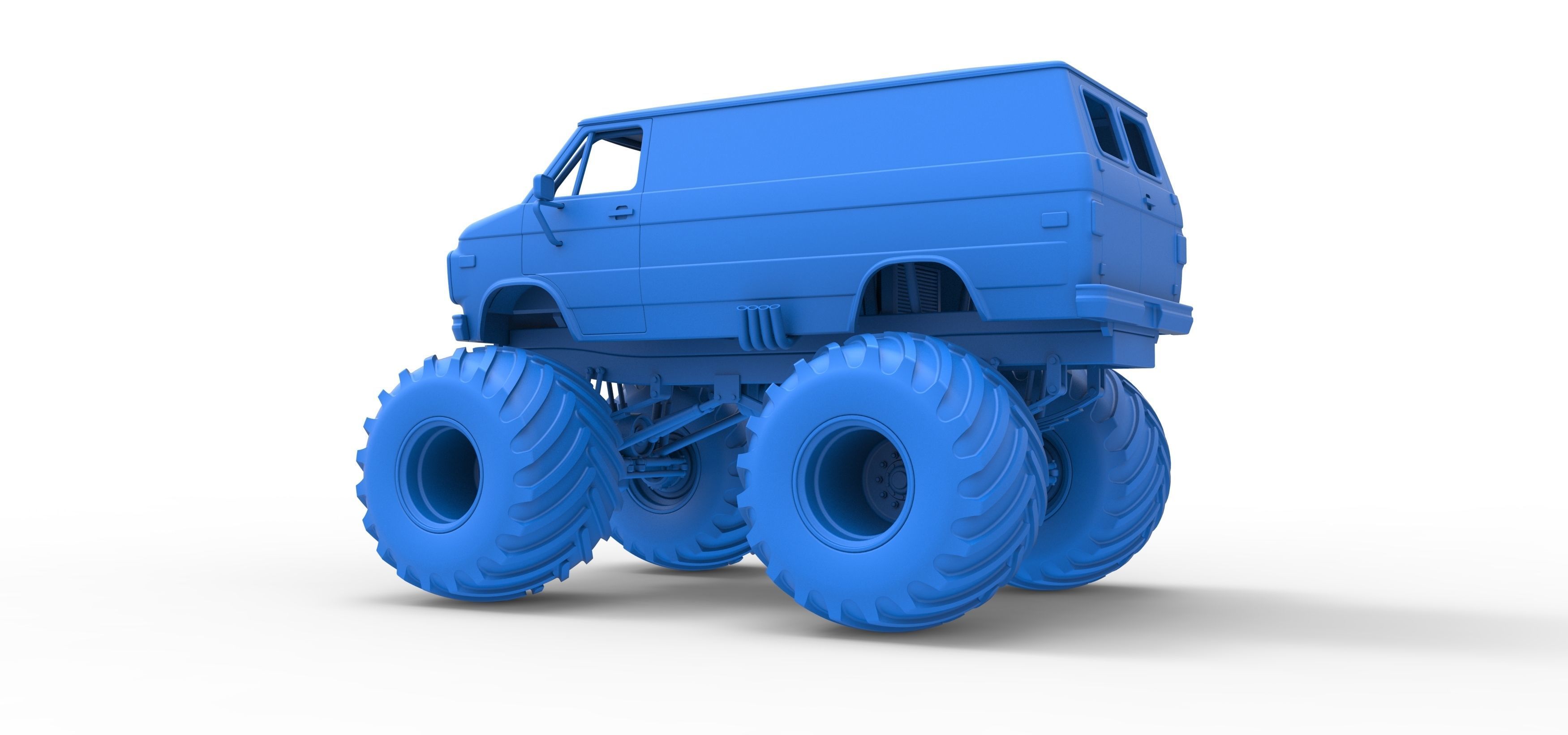 Monster Truck Van Scale 1 to 25 3D print model_30