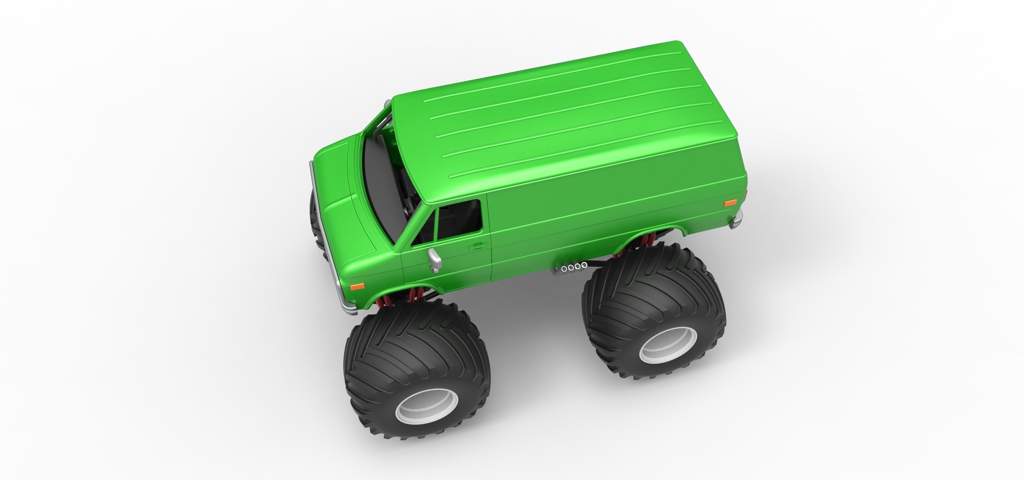 Monster Truck Van Scale 1 to 25 3D print model_4