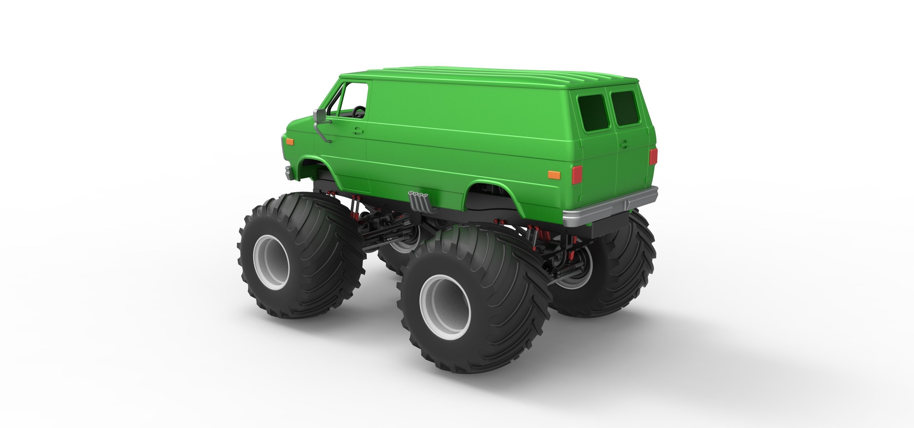 Monster Truck Van Scale 1 to 25 3D print model_12