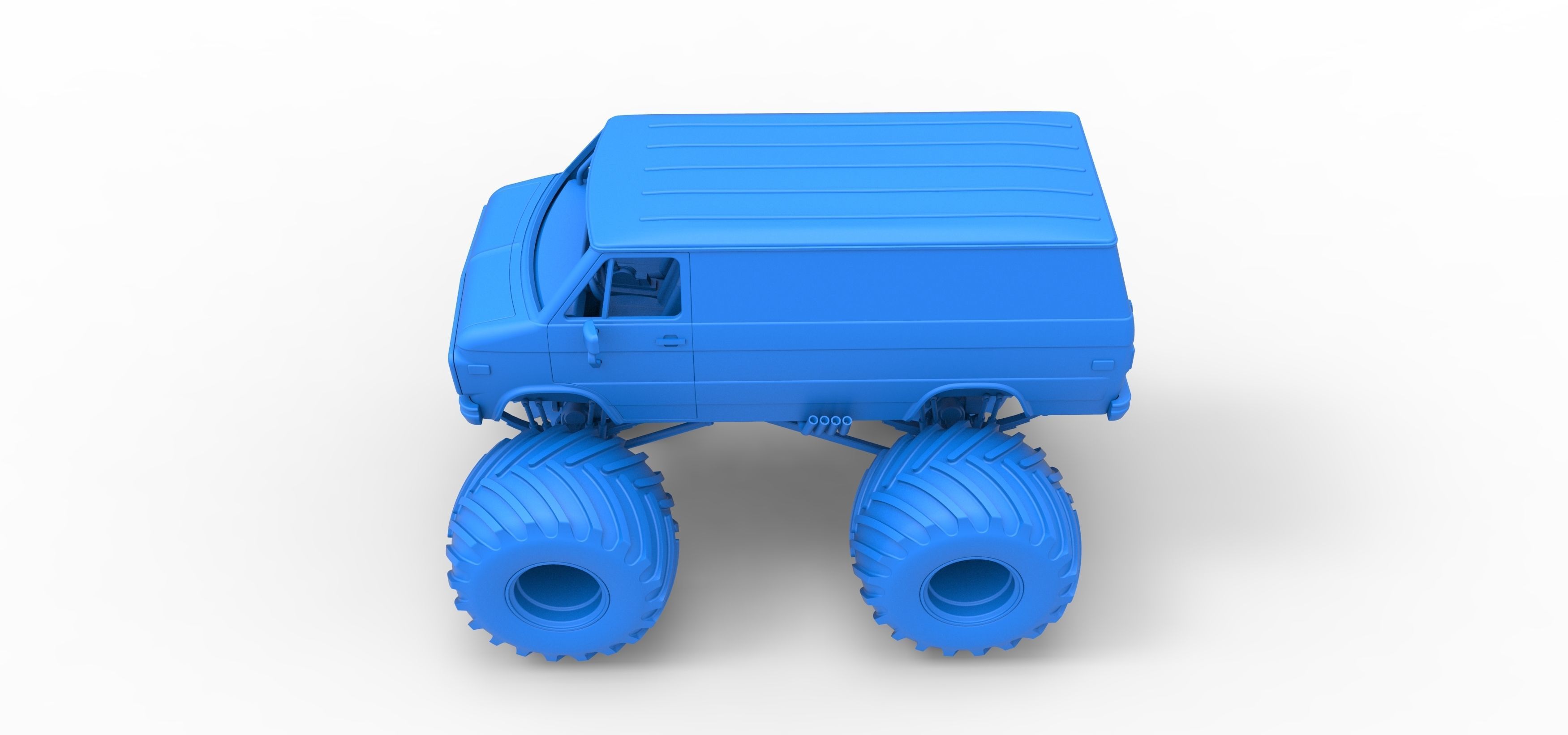 Monster Truck Van Scale 1 to 25 3D print model_27