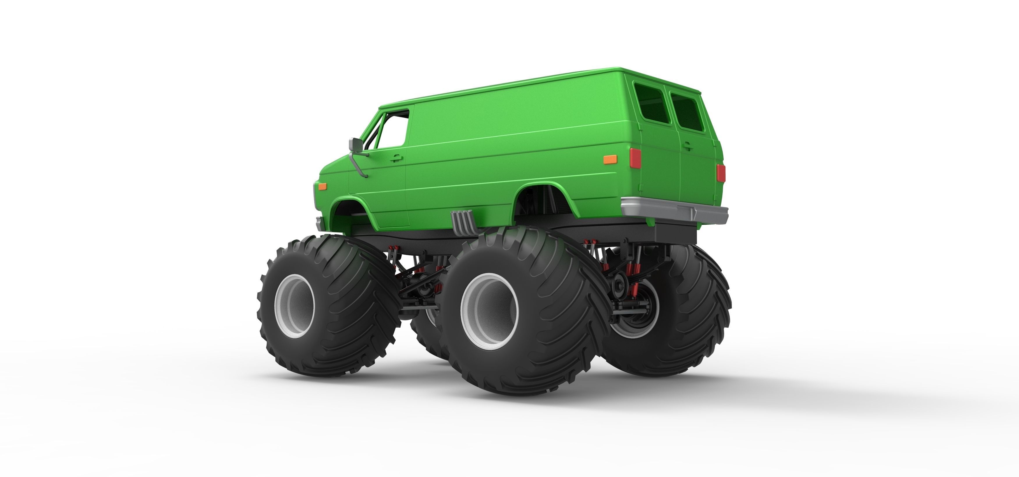 Monster Truck Van Scale 1 to 25 3D print model_13