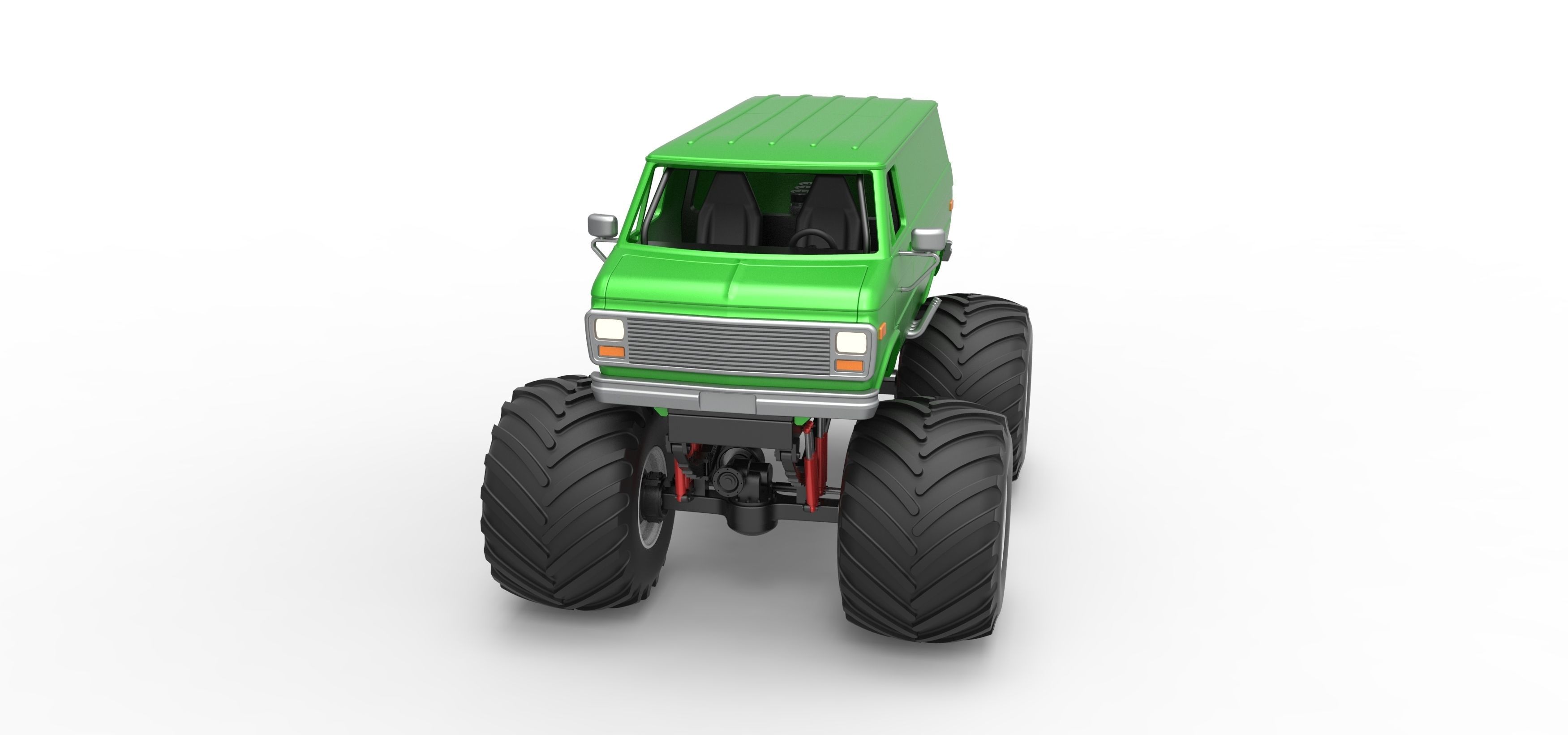 Monster Truck Van Scale 1 to 25 3D print model_5
