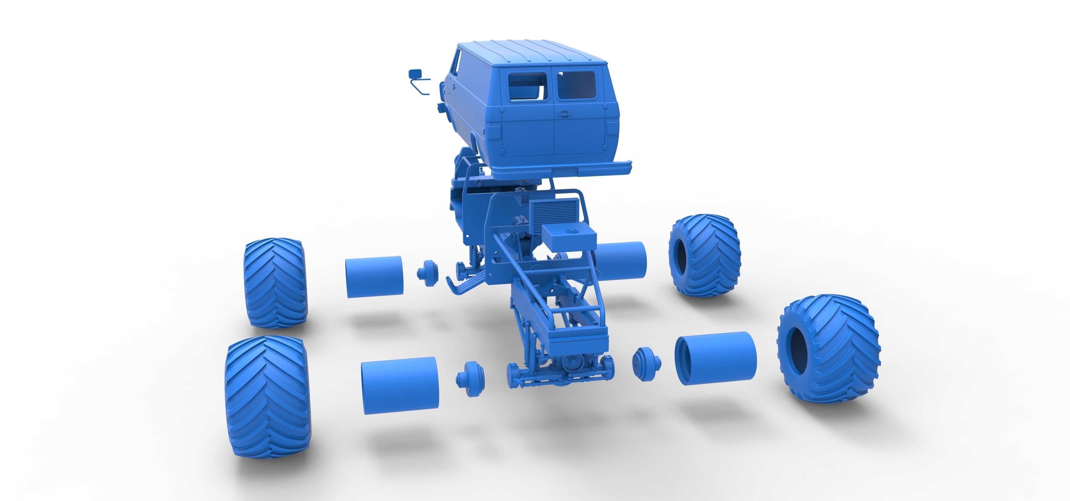 Monster Truck Van Scale 1 to 25 3D print model_42
