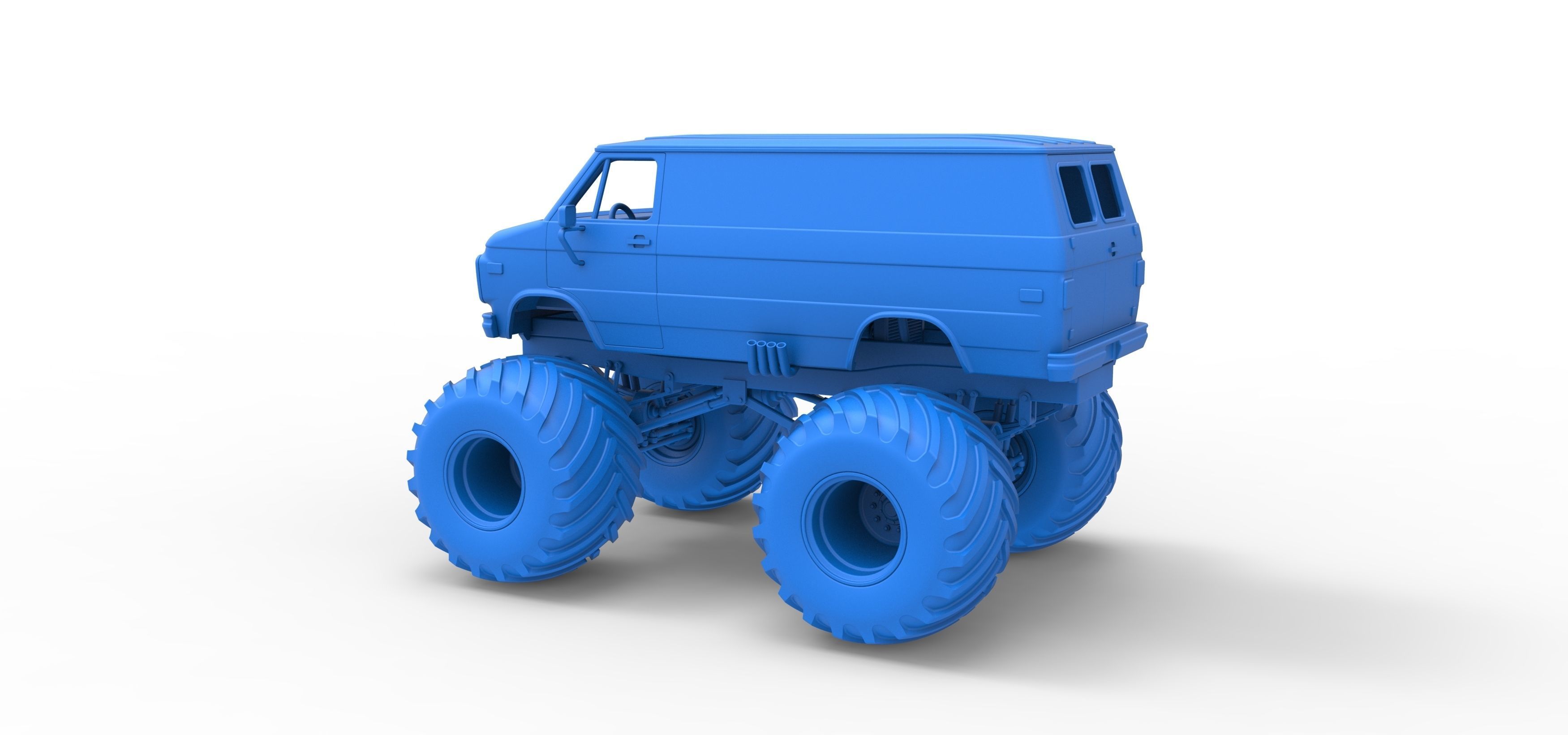 Monster Truck Van Scale 1 to 25 3D print model_29