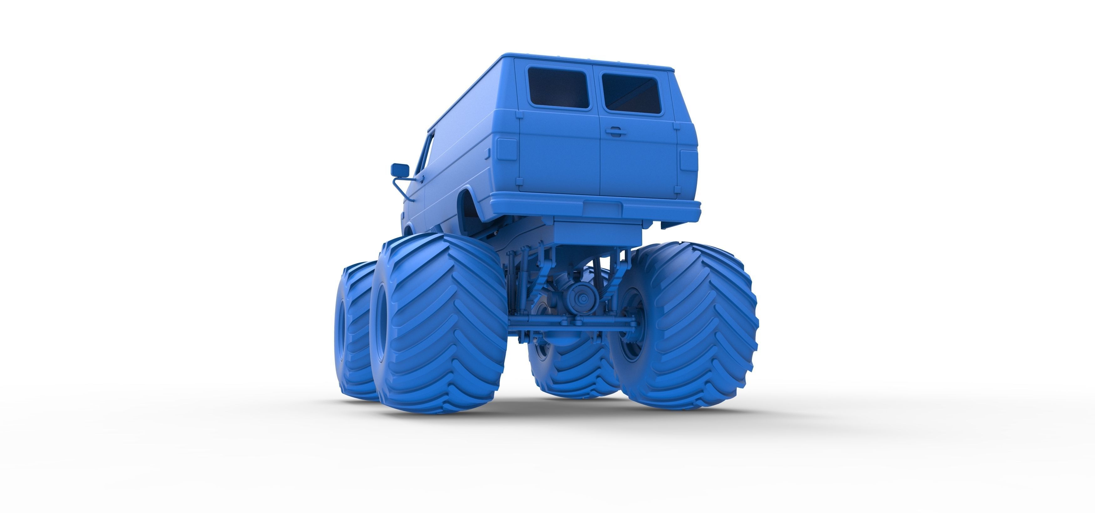 Monster Truck Van Scale 1 to 25 3D print model_32
