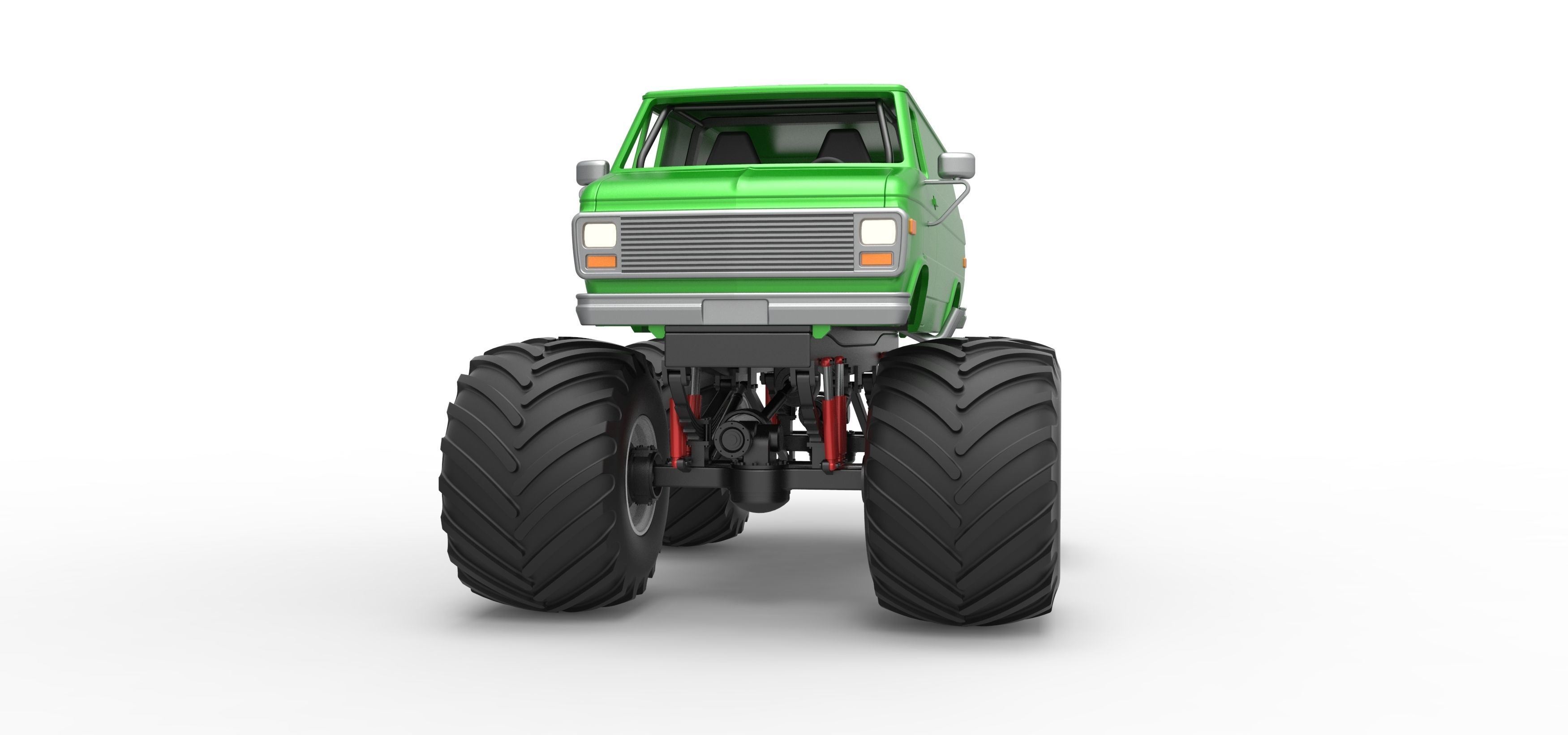 Monster Truck Van Scale 1 to 25 3D print model_6
