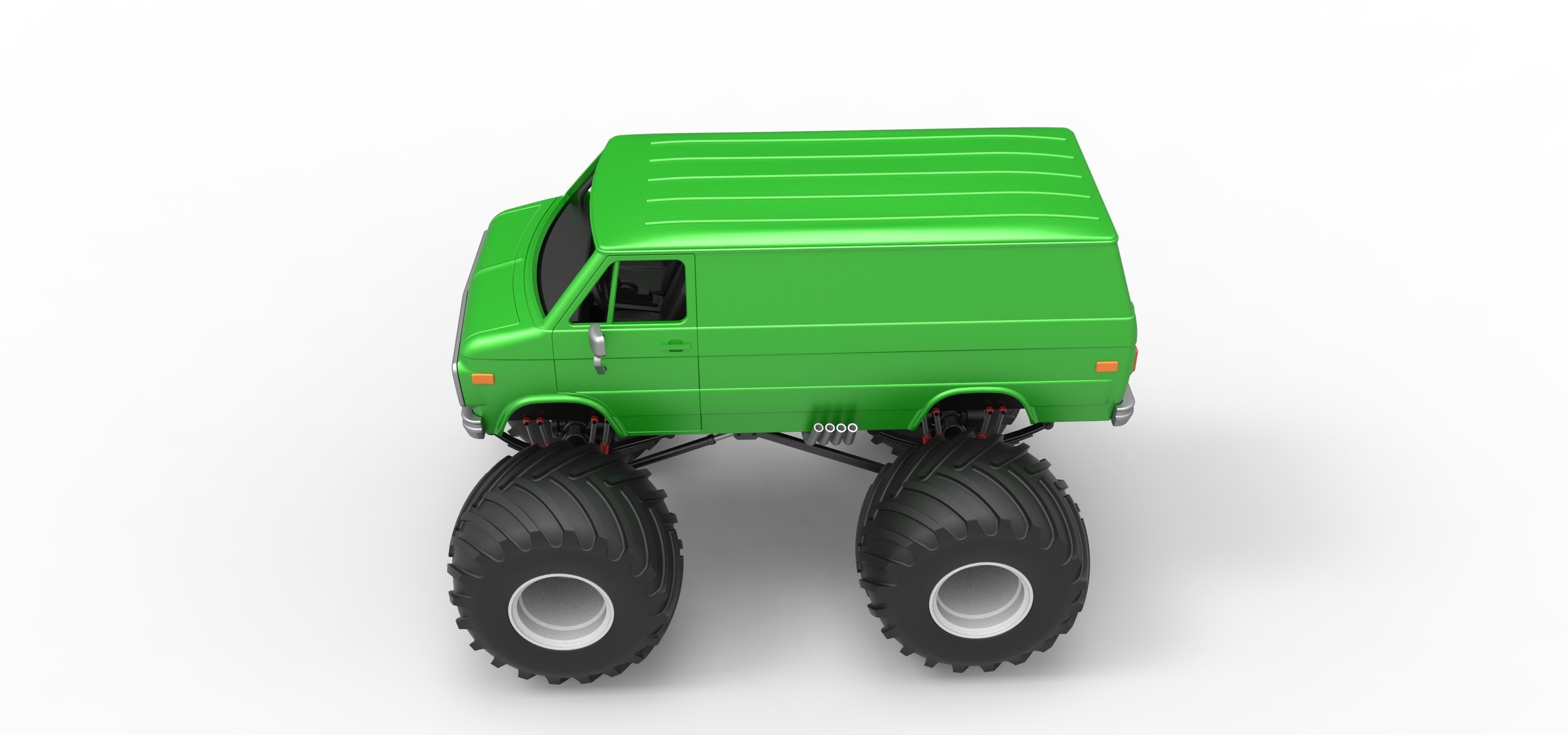 Monster Truck Van Scale 1 to 25 3D print model_10
