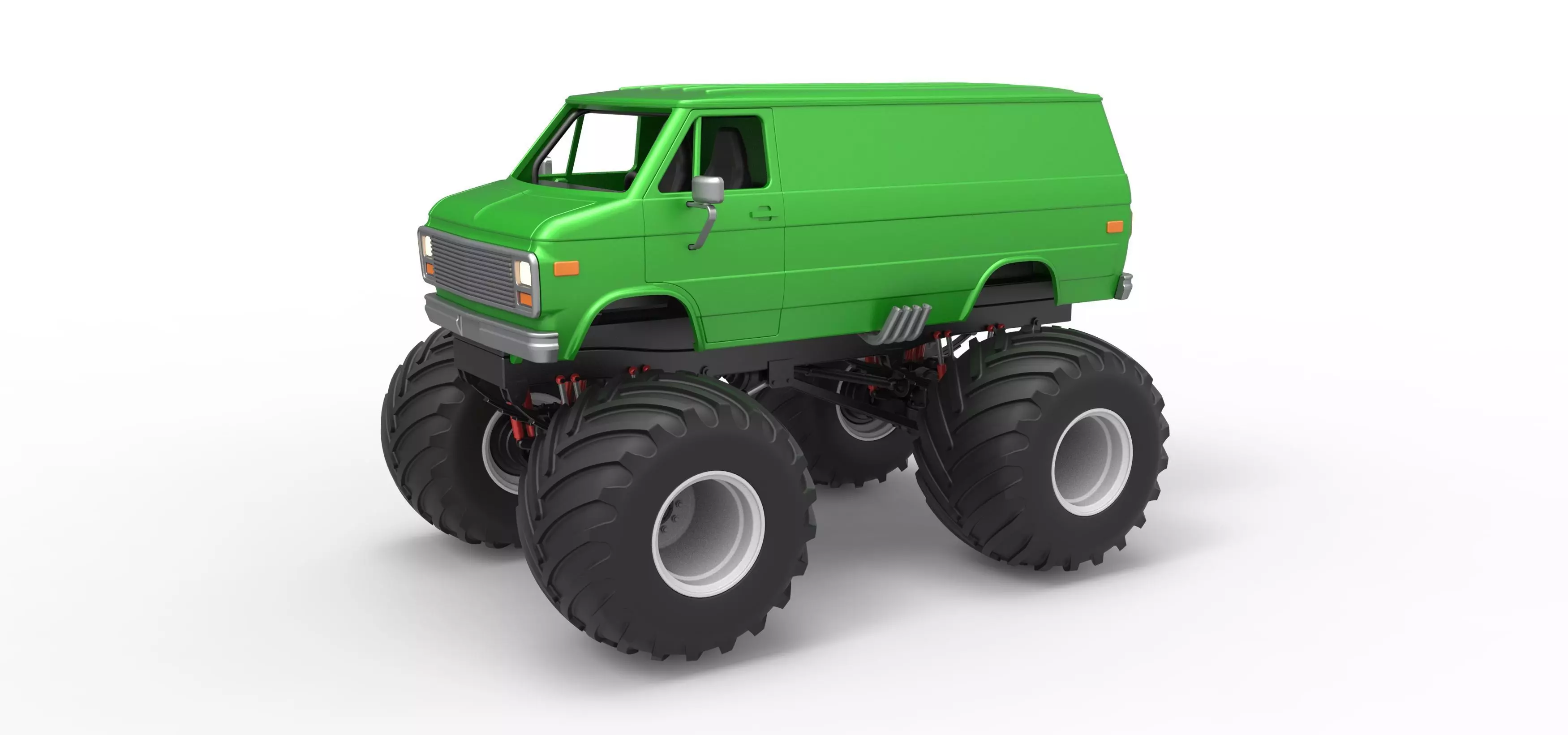 Monster Truck Van Scale 1 to 25 3D print model_0