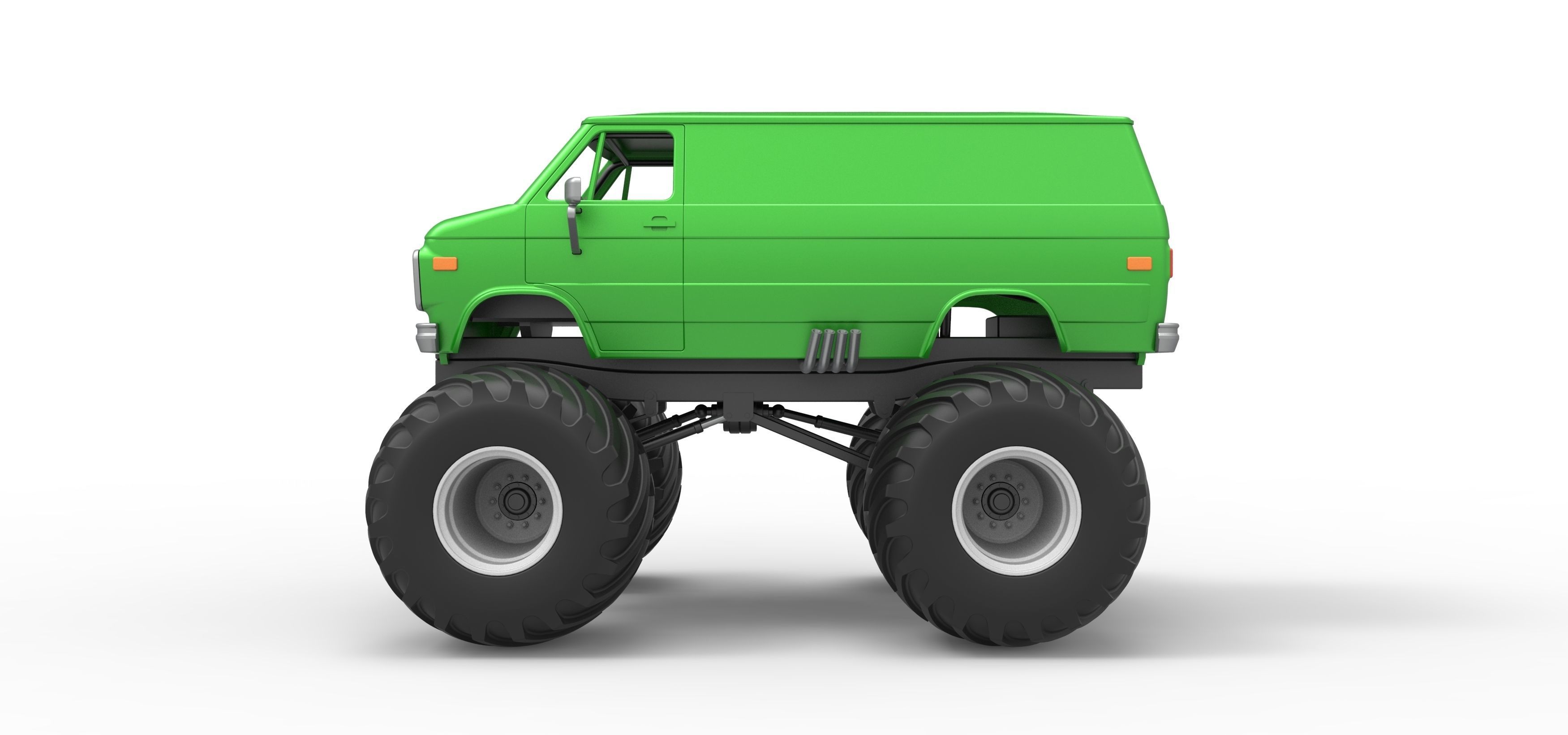 Monster Truck Van Scale 1 to 25 3D print model_9