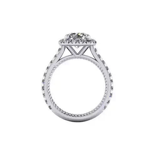 Pav Set Engagement Ring V03