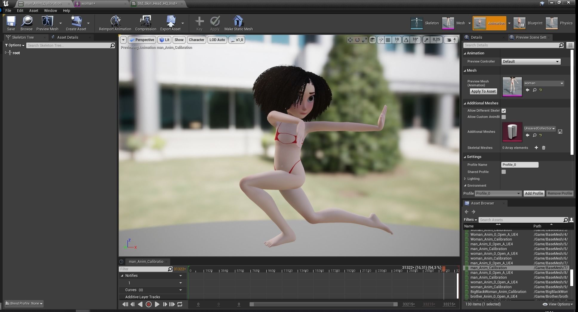 Stylized  Girl curly hair Female Low-poly 3D model_25