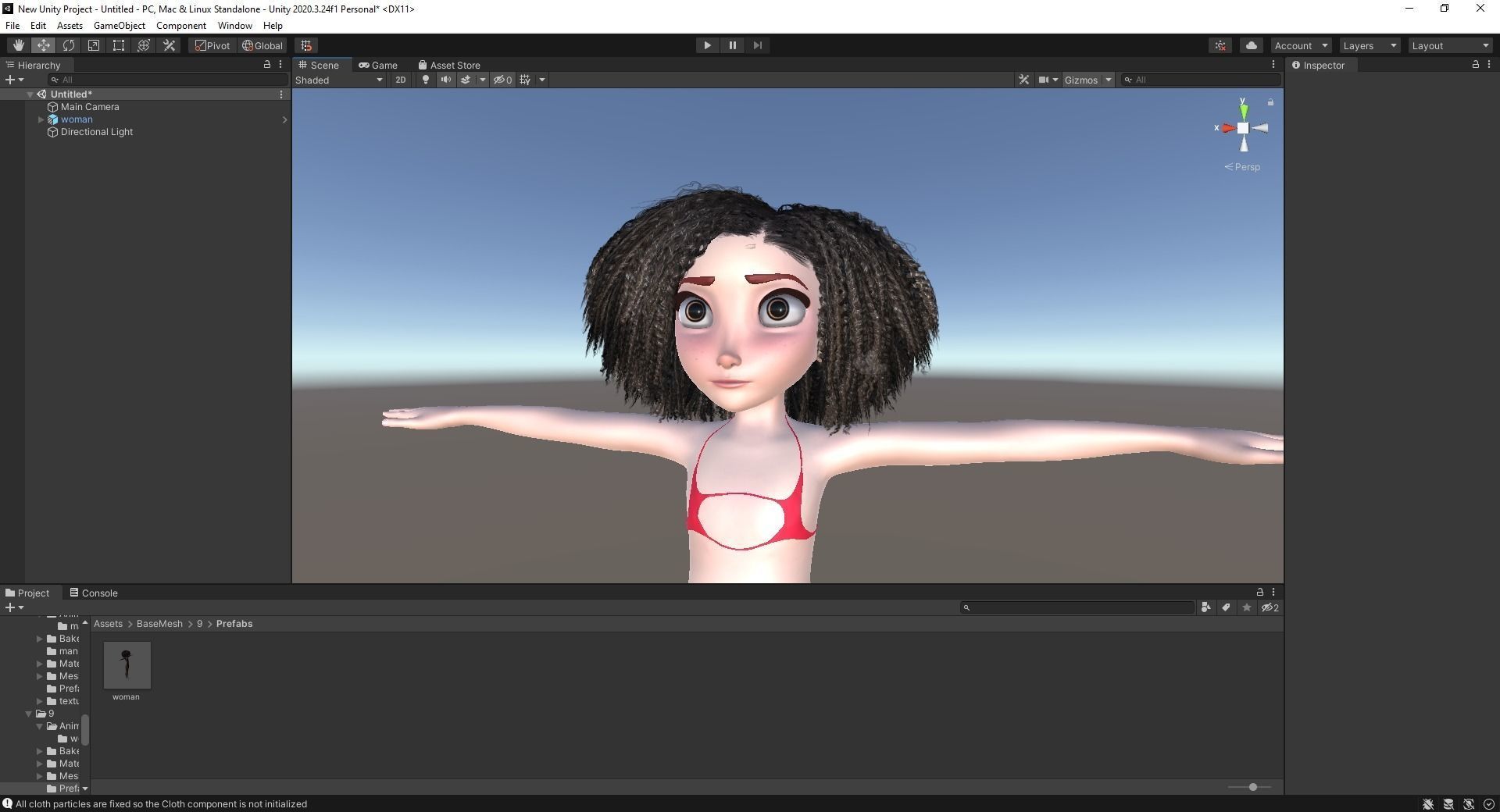 Stylized  Girl curly hair Female Low-poly 3D model_30
