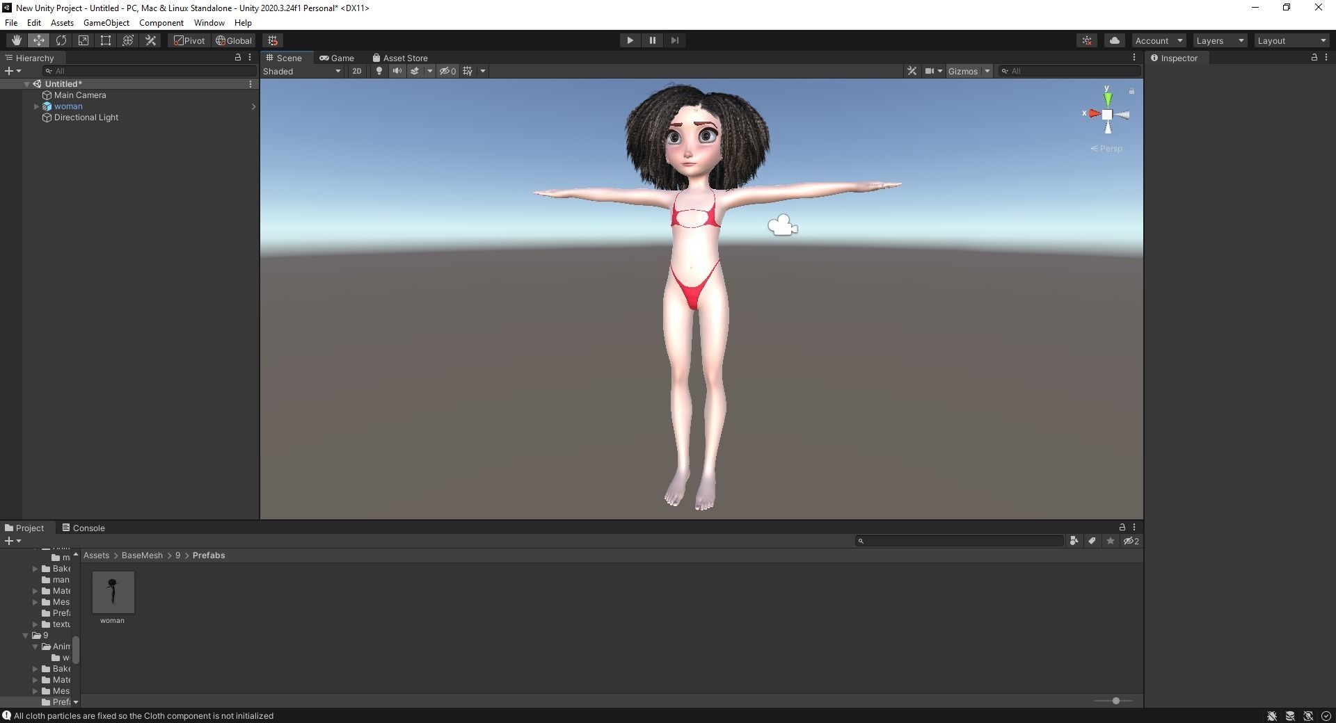 Stylized  Girl curly hair Female Low-poly 3D model_29