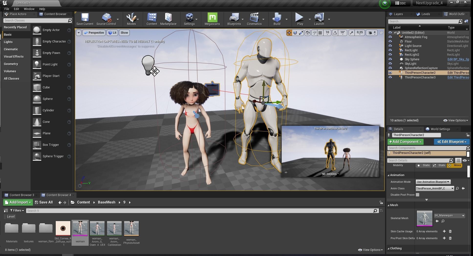 Stylized  Girl curly hair Female Low-poly 3D model_24