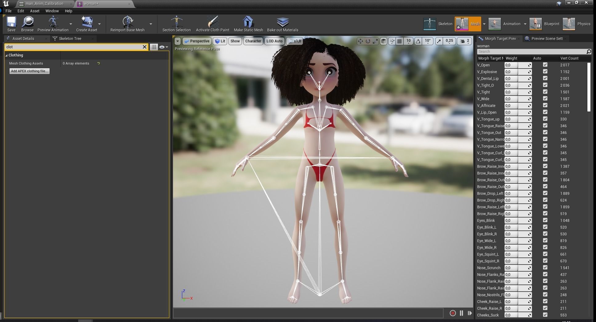 Stylized  Girl curly hair Female Low-poly 3D model_26