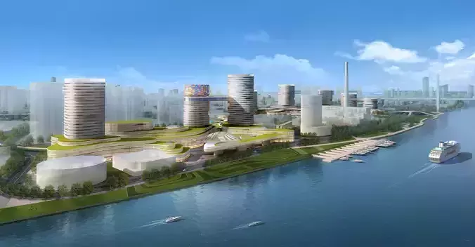 3Dmax fashion city commercial square building 57