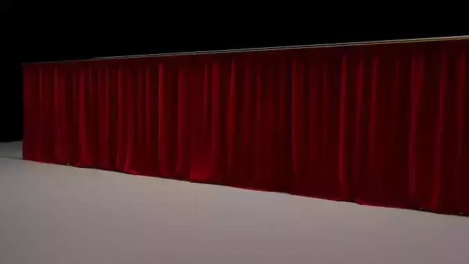 Animated Red Theater Curtain 3D model