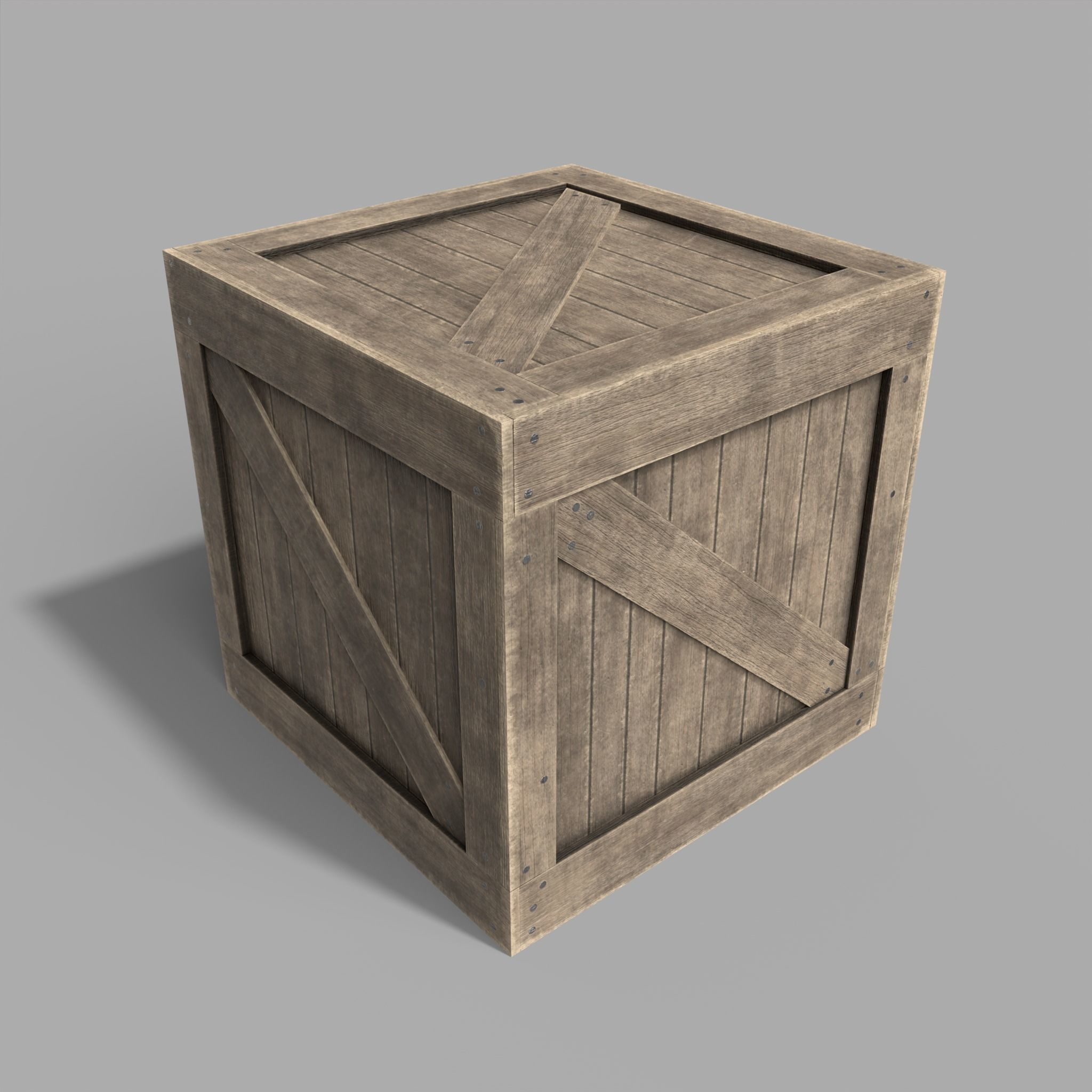 Wooden Boxes Pack Crate Old Low-poly 3D model_25
