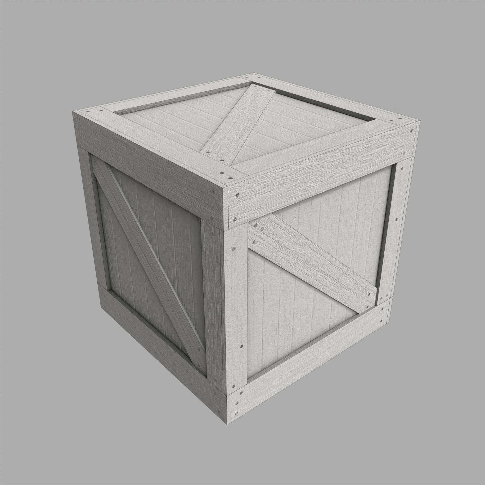 Wooden Boxes Pack Crate Old Low-poly 3D model_27
