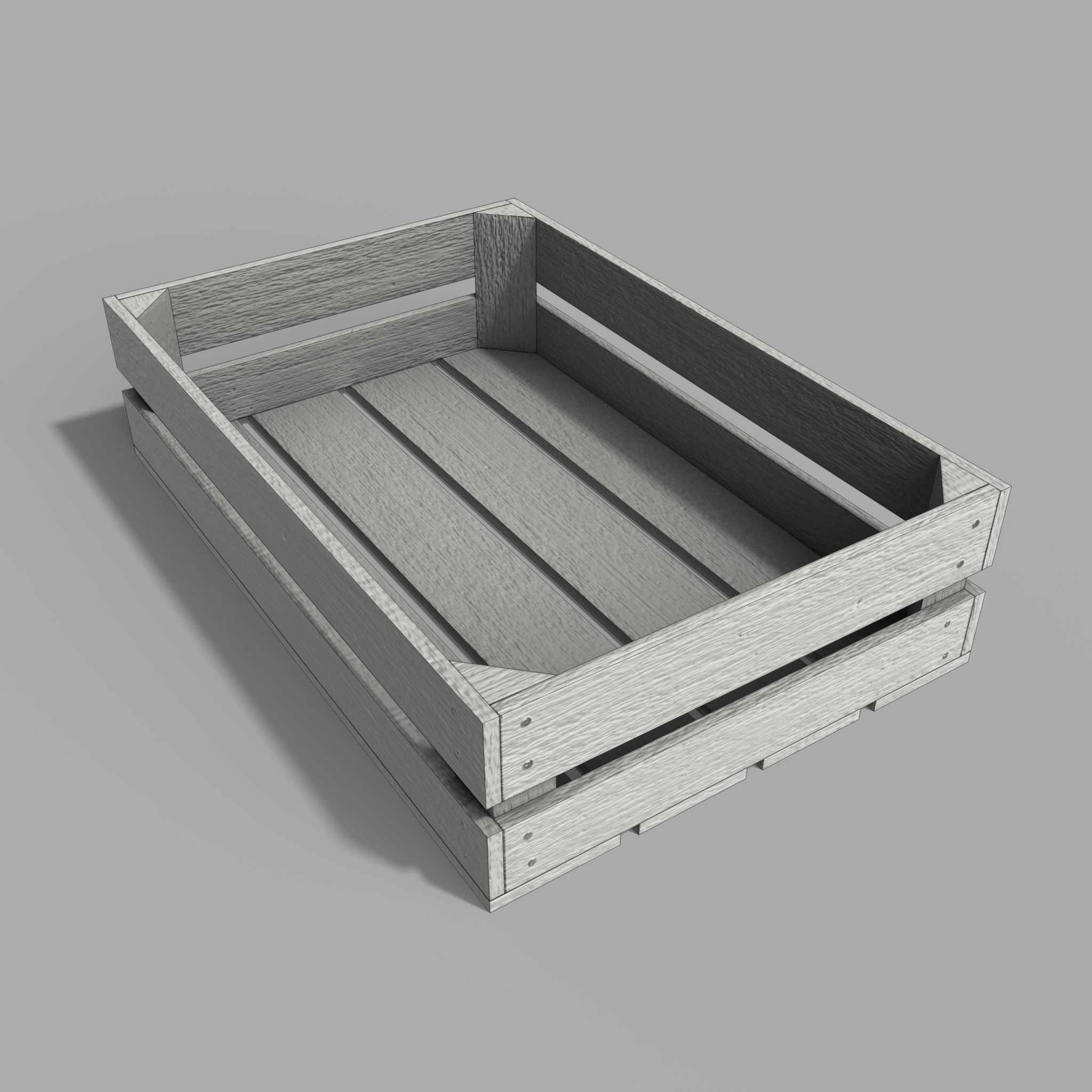 Wooden Boxes Pack Crate Old Low-poly 3D model_15