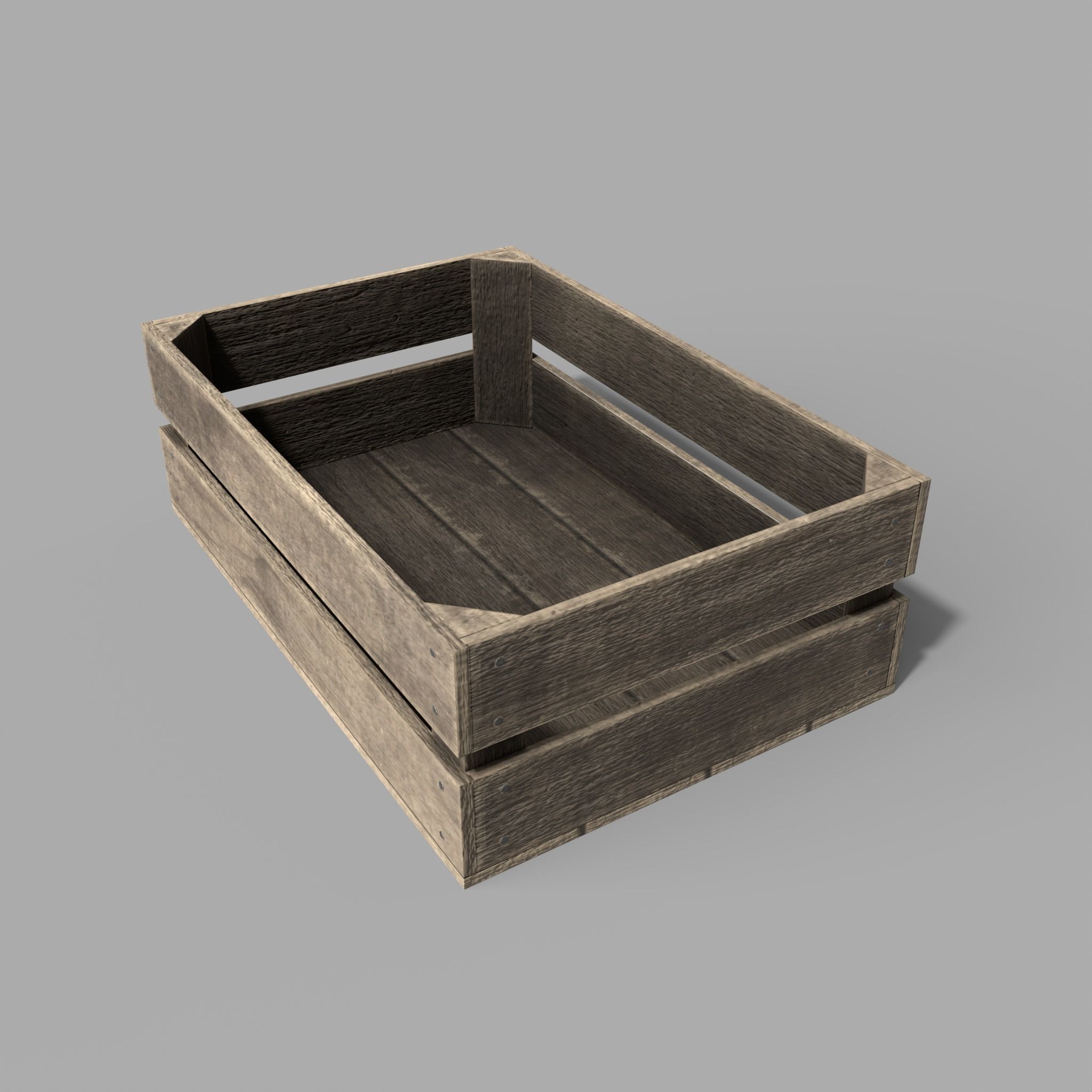 Wooden Boxes Pack Crate Old Low-poly 3D model_4