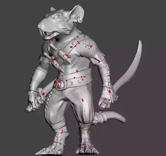 Rat warrior 3d printable  3D print model Rat warrior 3d printable  3D print model