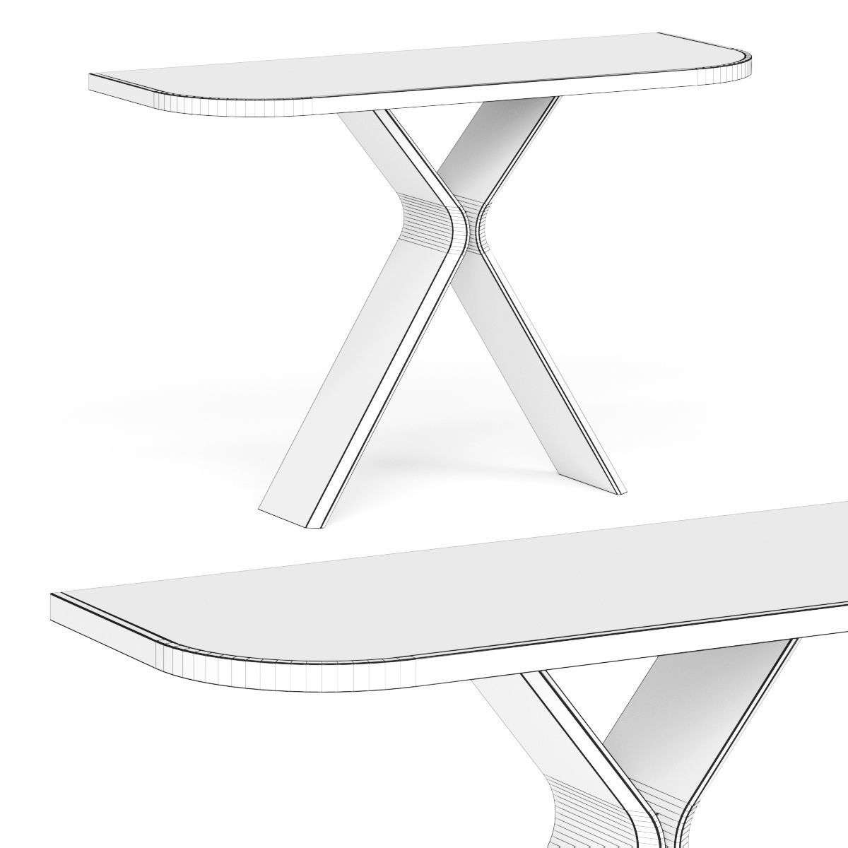 Tonin Casa Still Console Table 3D model_1