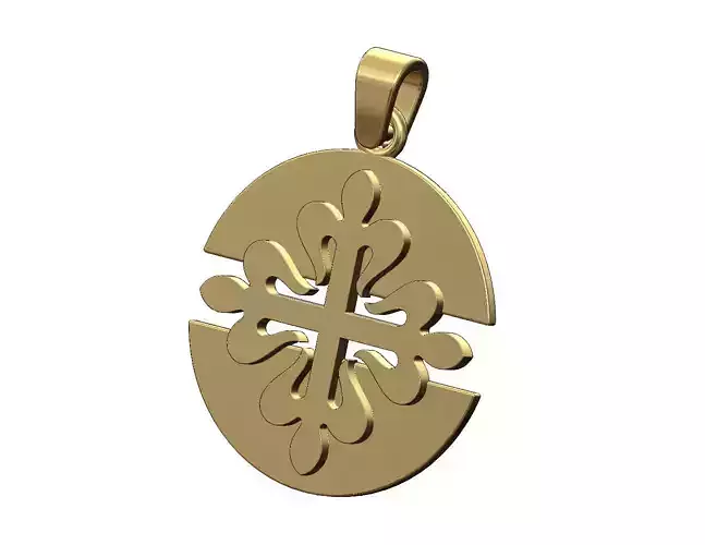 PP watch logo split round pendant with bail 3D print model