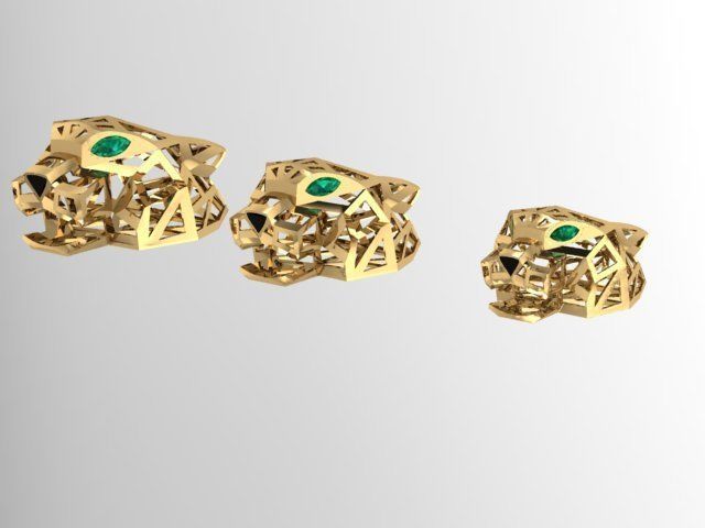 3 pendant sizes panther 3D print model_1