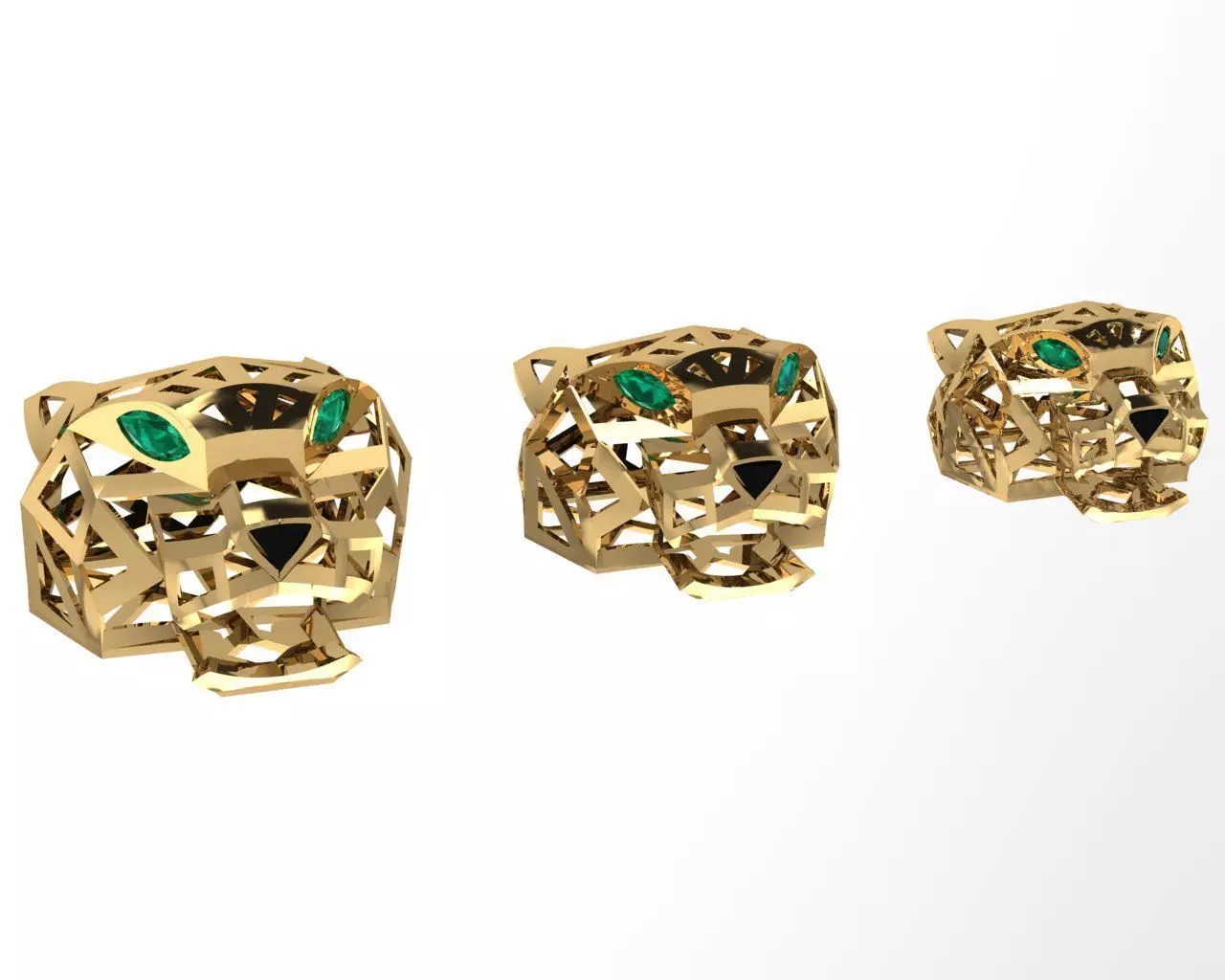 3 pendant sizes panther 3D print model_0