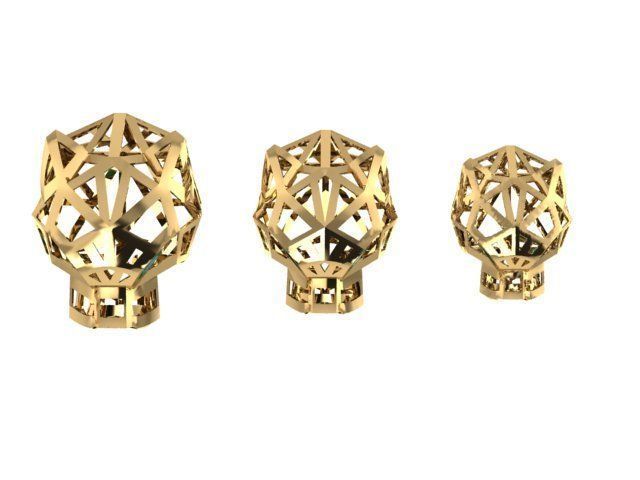 3 pendant sizes panther 3D print model_2