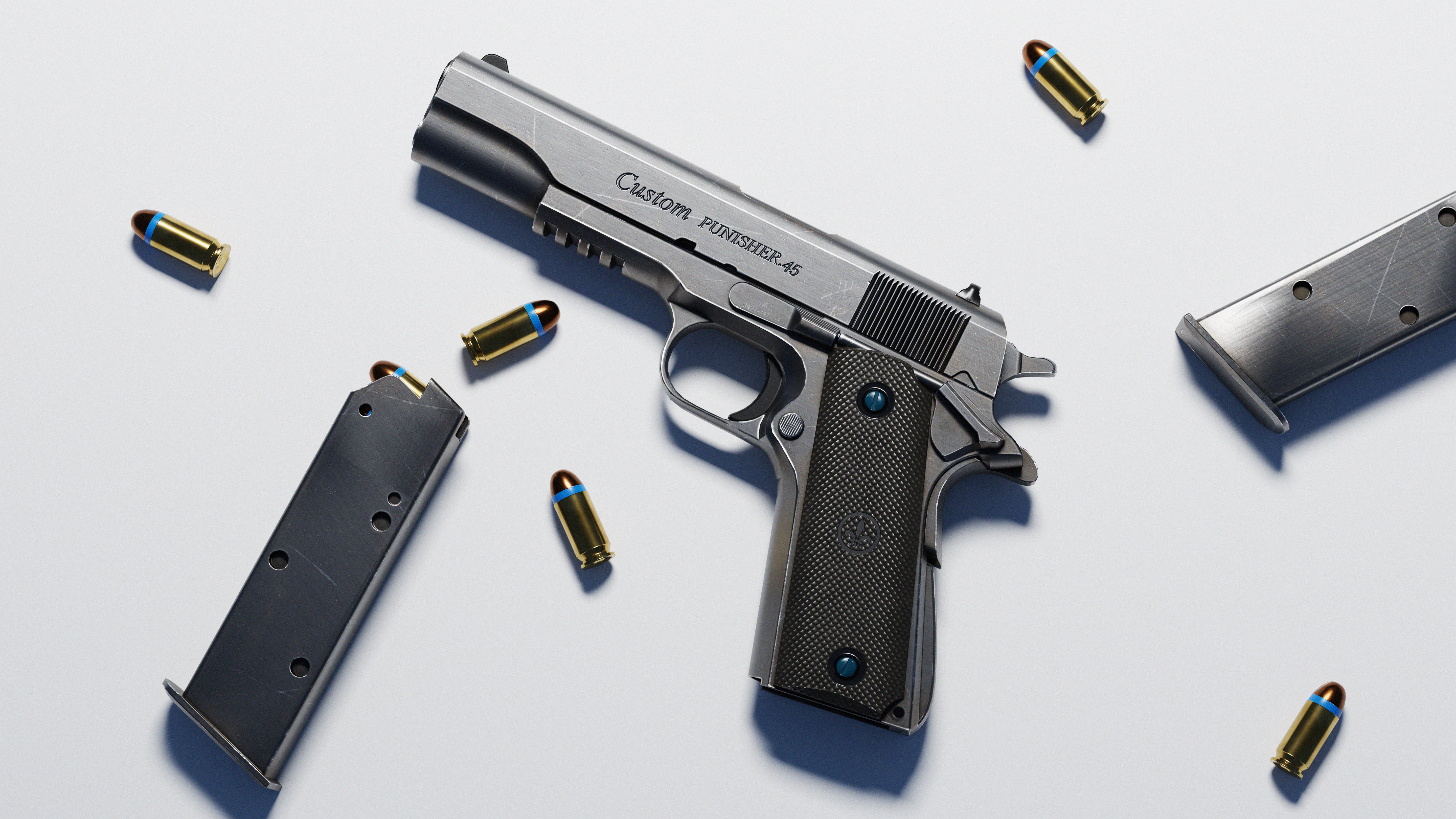 1911 gun Low-poly 3D model_6