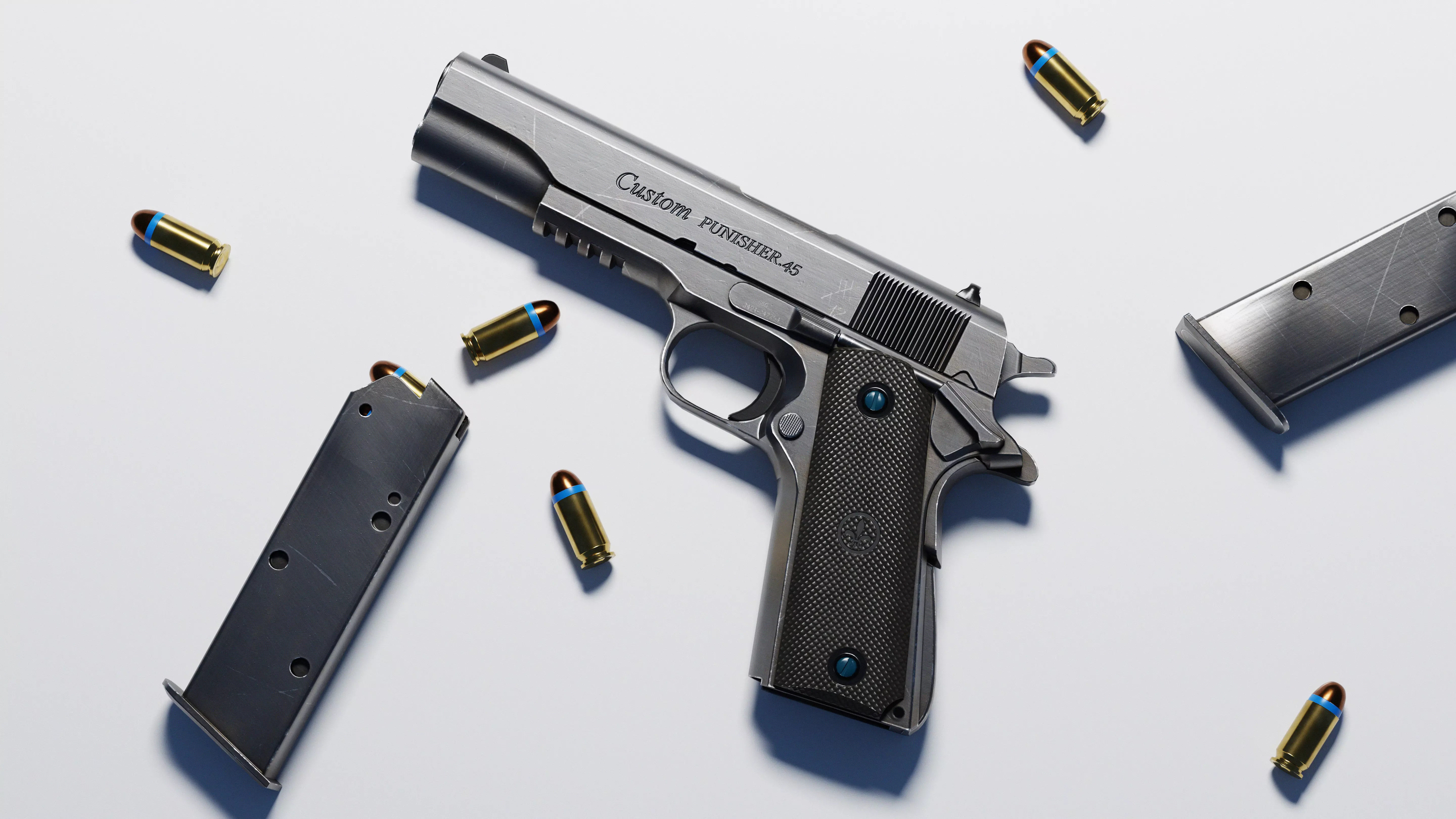 1911 gun Low-poly 3D model_0