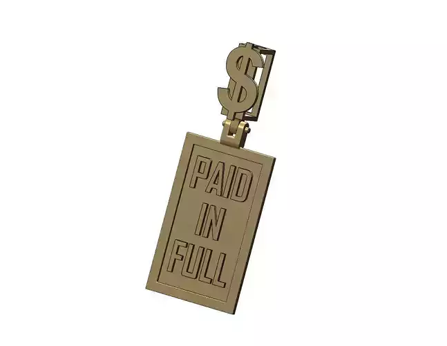 Dollar bail paid in full pendant 3D print model