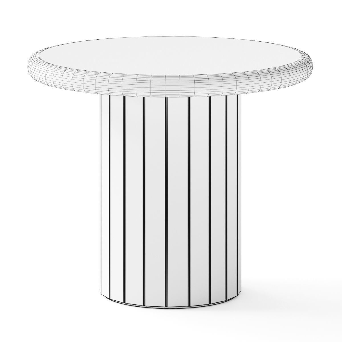 CB2 Fuoli Round Travertine Side Coffee Table 3D model_1