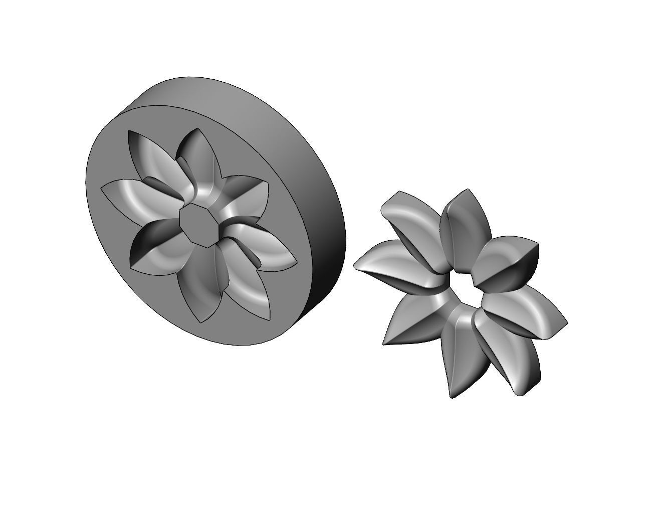 Mold open lotus leaves rosette onlay relief 3D print model_2