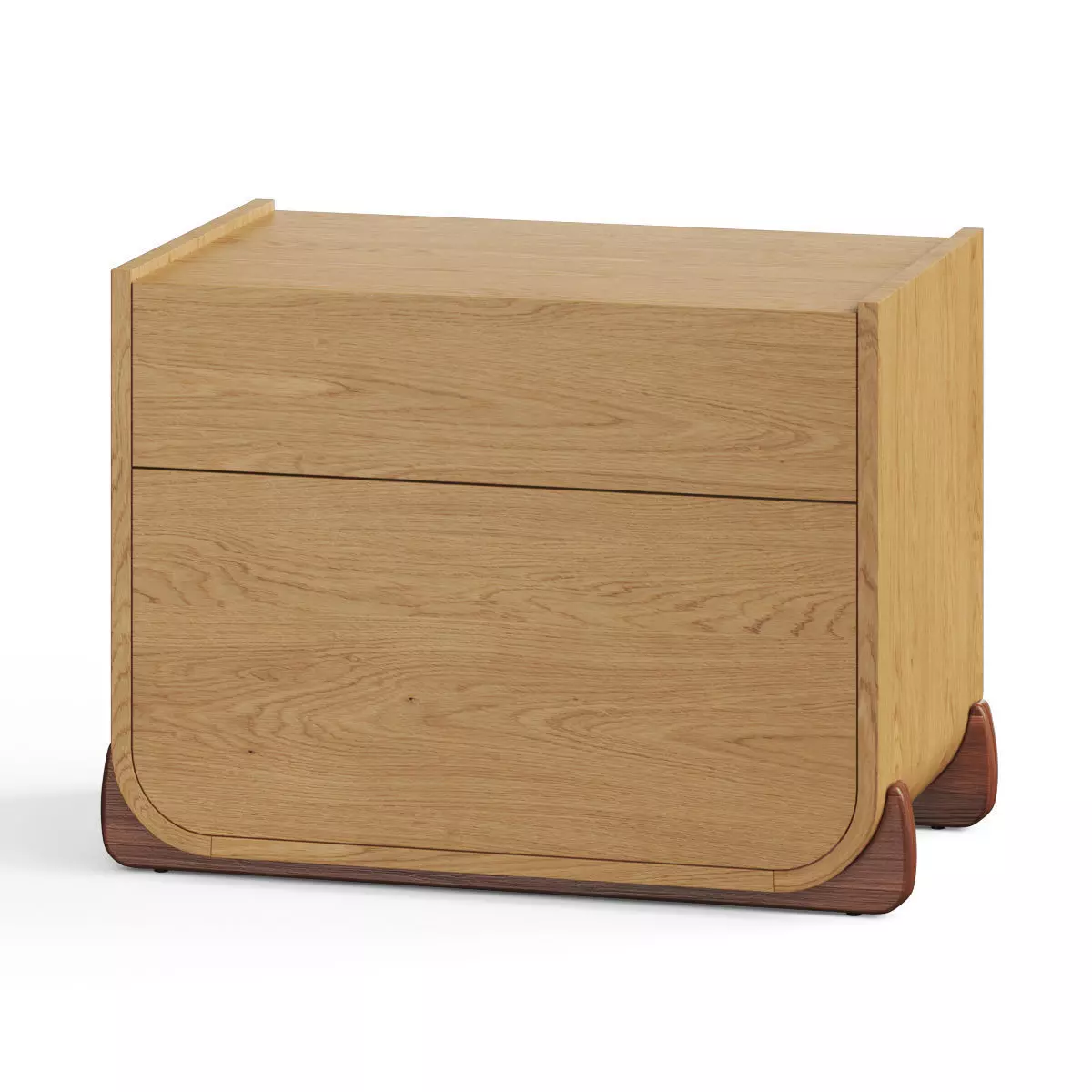 CB2 Stivale 2 Drawer Oak Nightstand Bedside Table 3D model_0