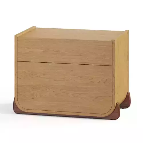 CB2 Stivale 2 Drawer Oak Nightstand Bedside Table