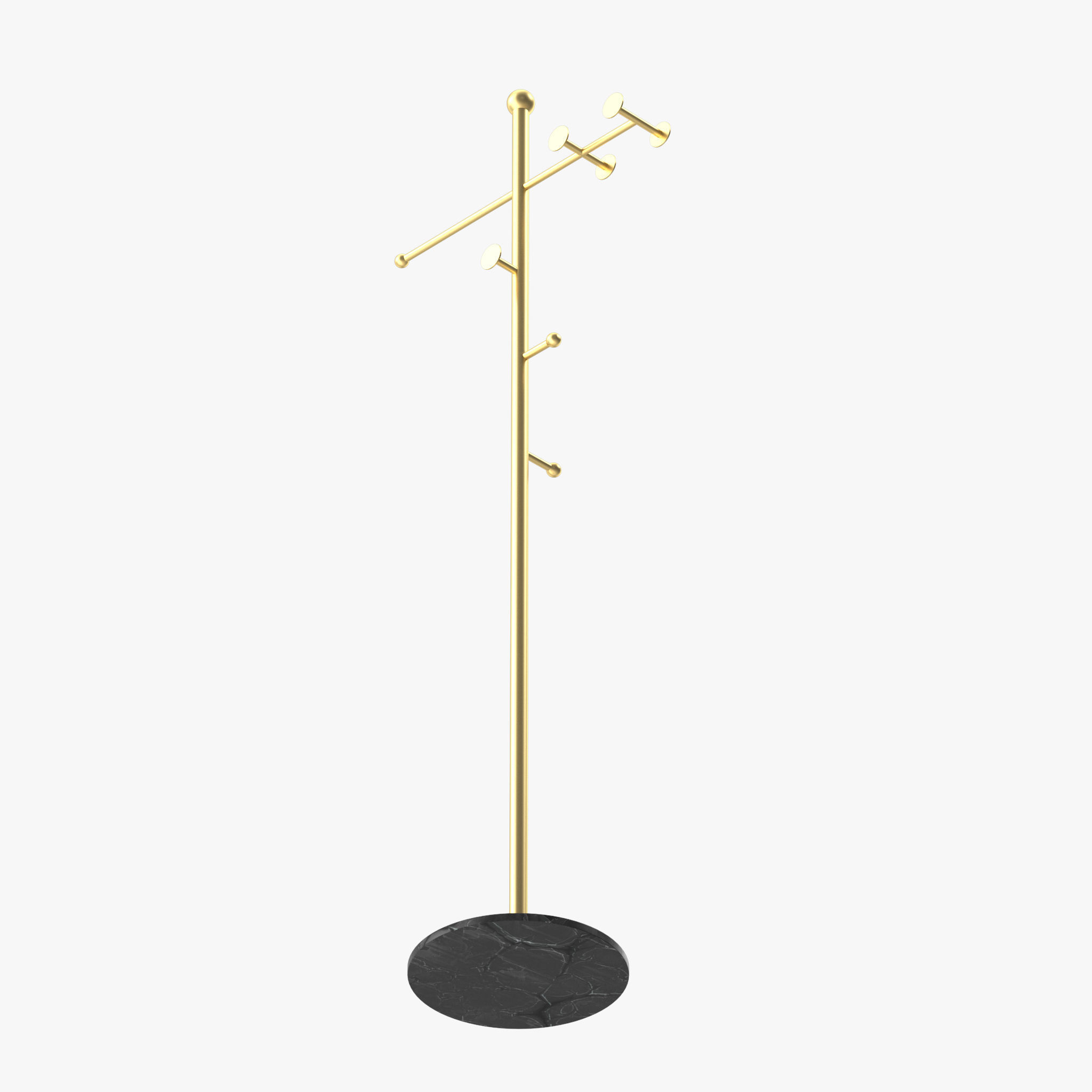 Metal Coat Rack Free Standing 3D model_14
