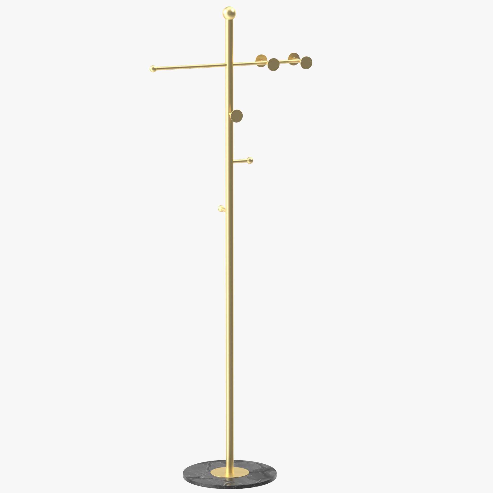 Metal Coat Rack Free Standing 3D model_13