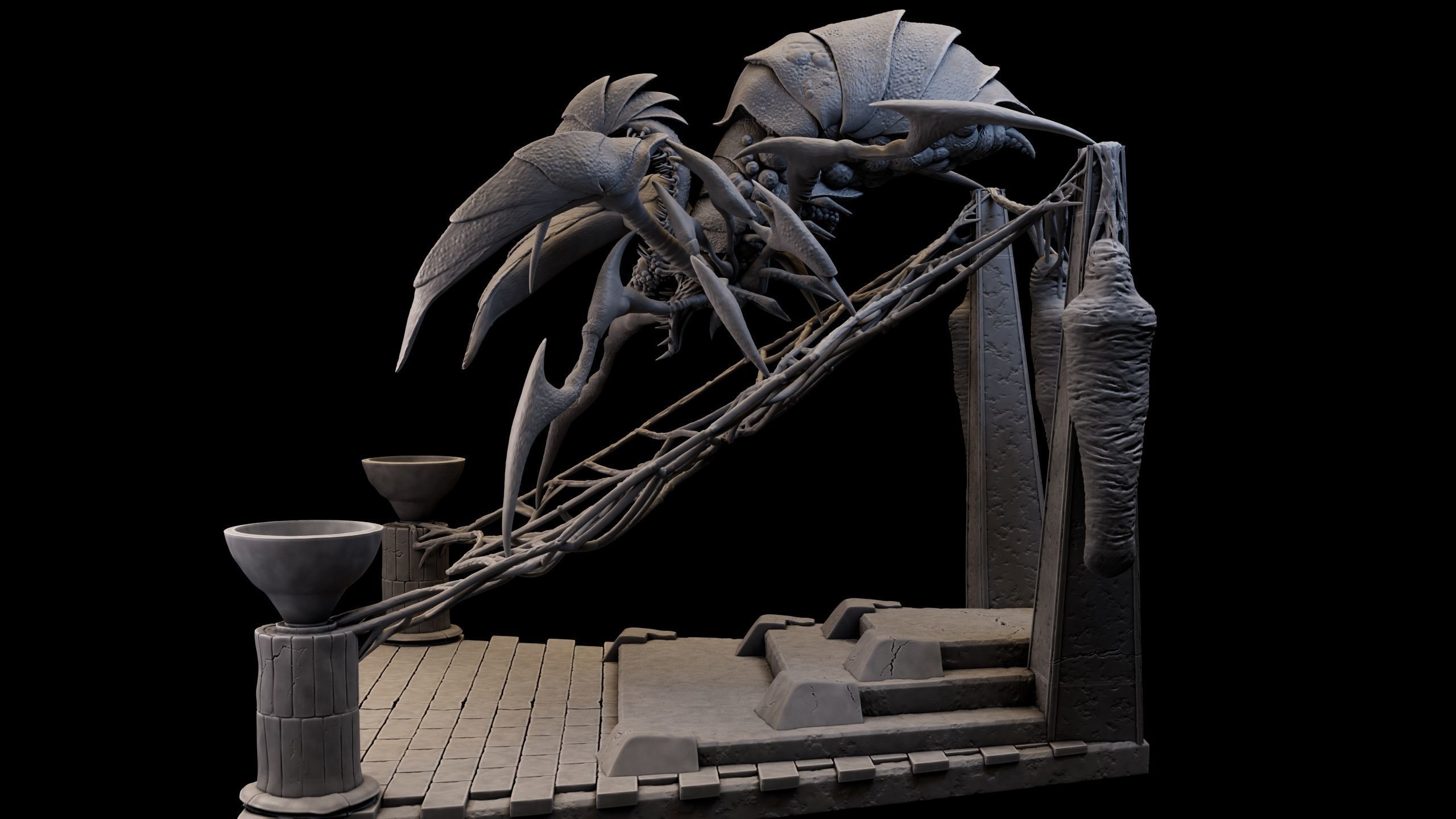 SpiderQueen 3d Model Game Ready 3D print model_7