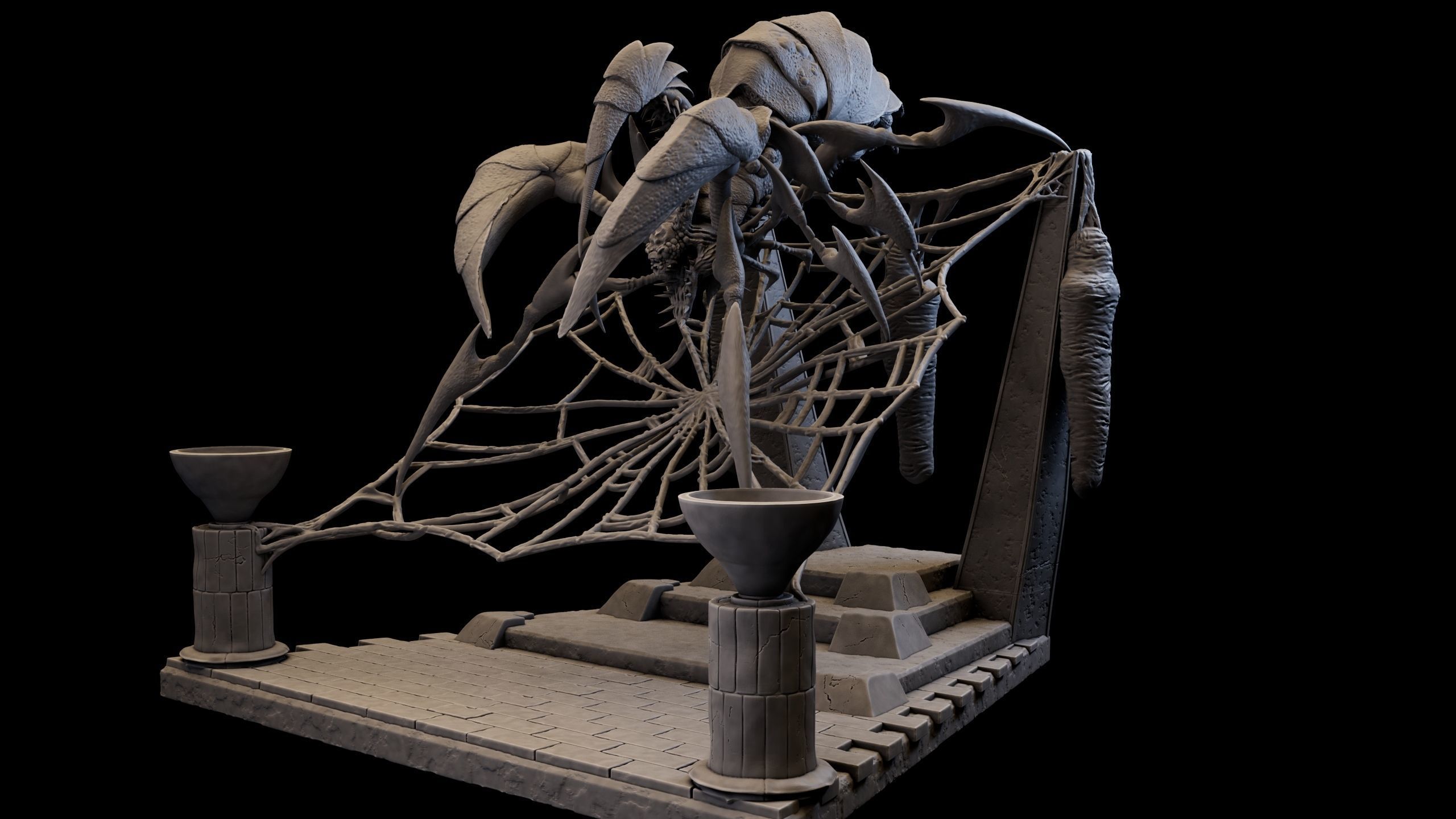 SpiderQueen 3d Model Game Ready 3D print model_5