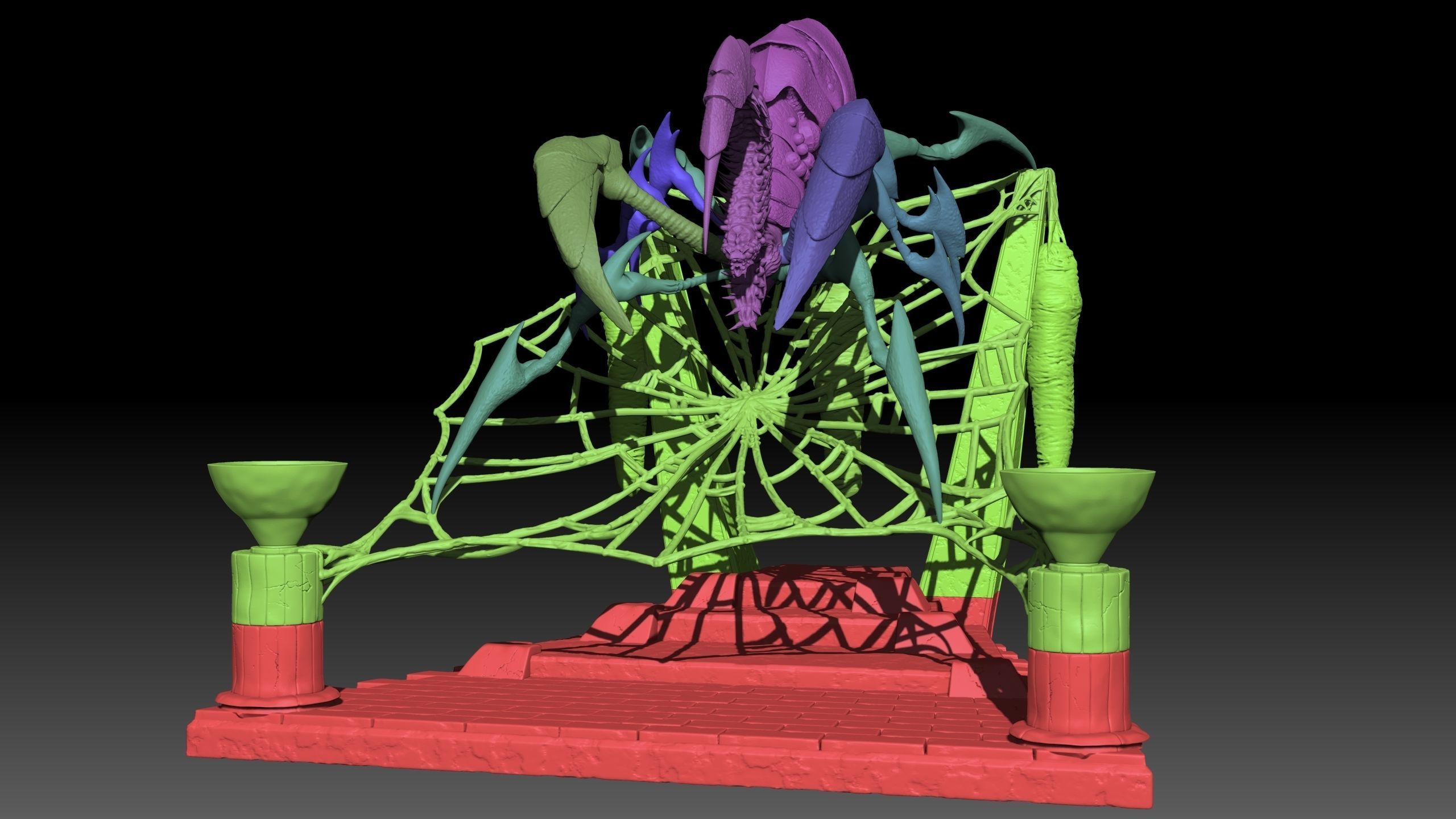SpiderQueen 3d Model Game Ready 3D print model_16