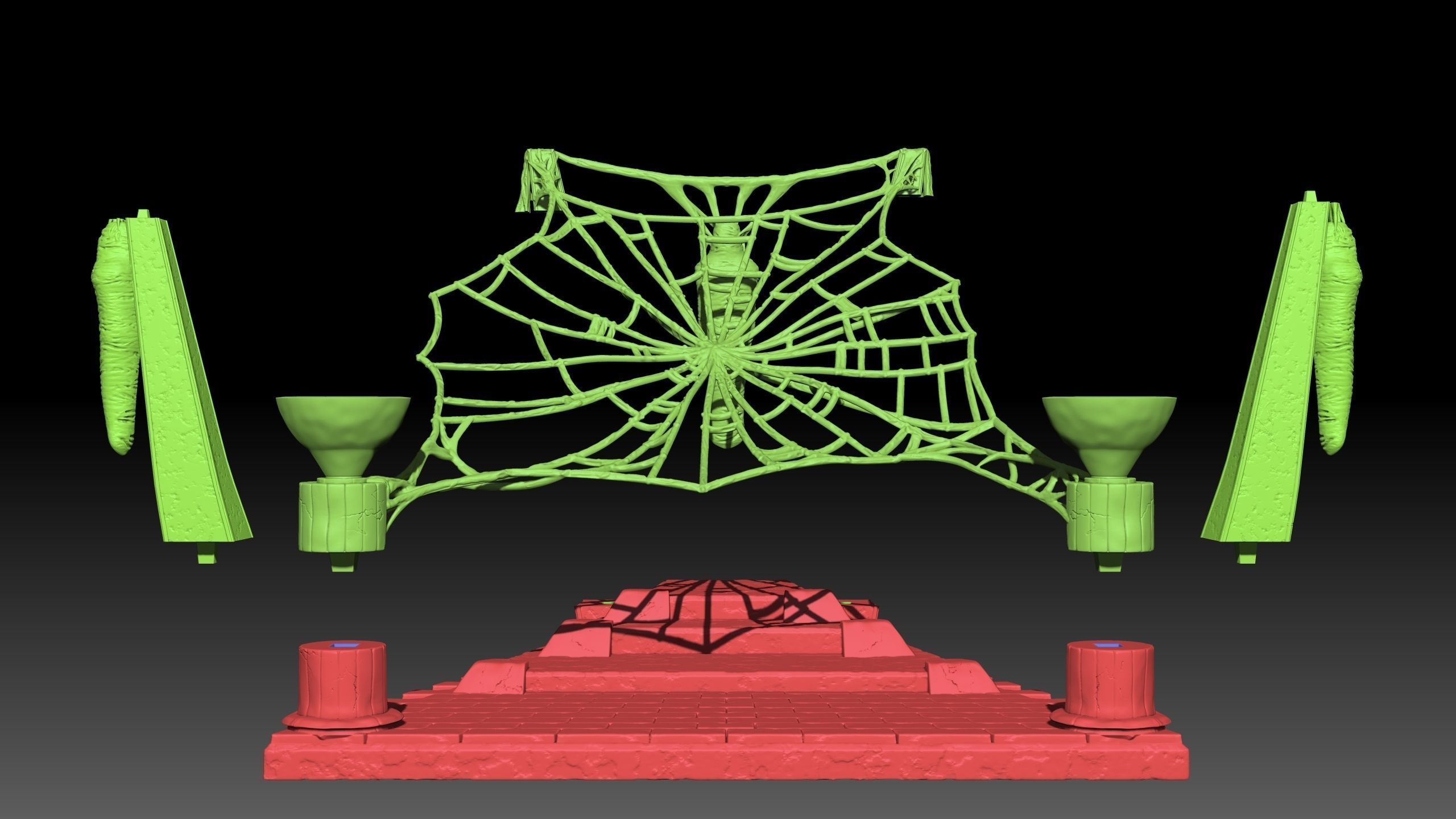 SpiderQueen 3d Model Game Ready 3D print model_13